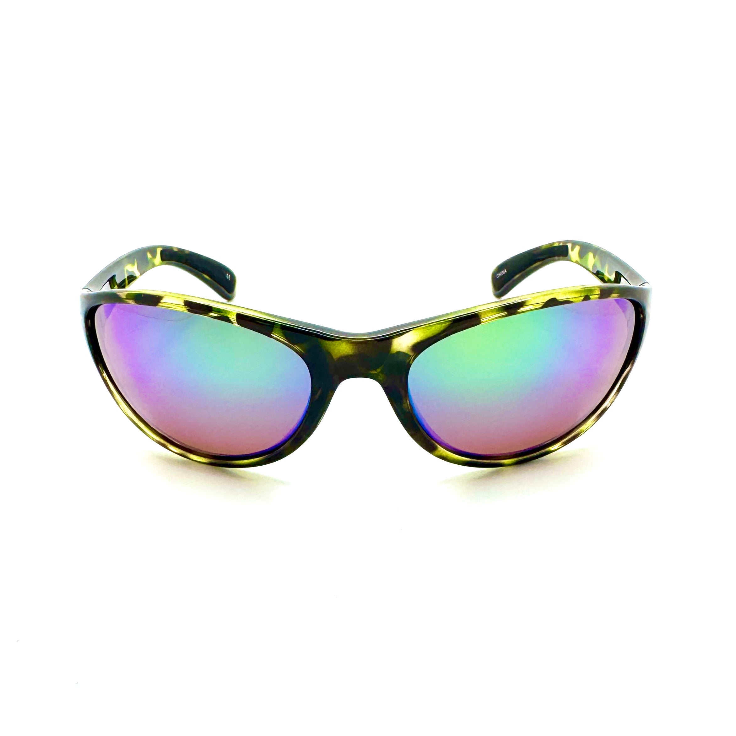 Angler -Green Camo Frame with Green Mirror Amber Lenses