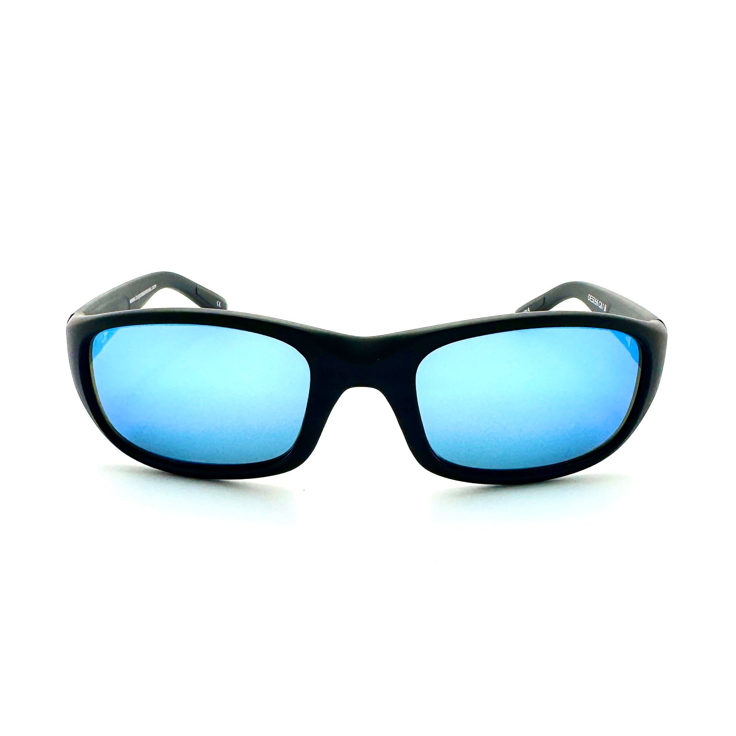 Bombora - Matte Black Frame with Blue Mirror Glass Lenses