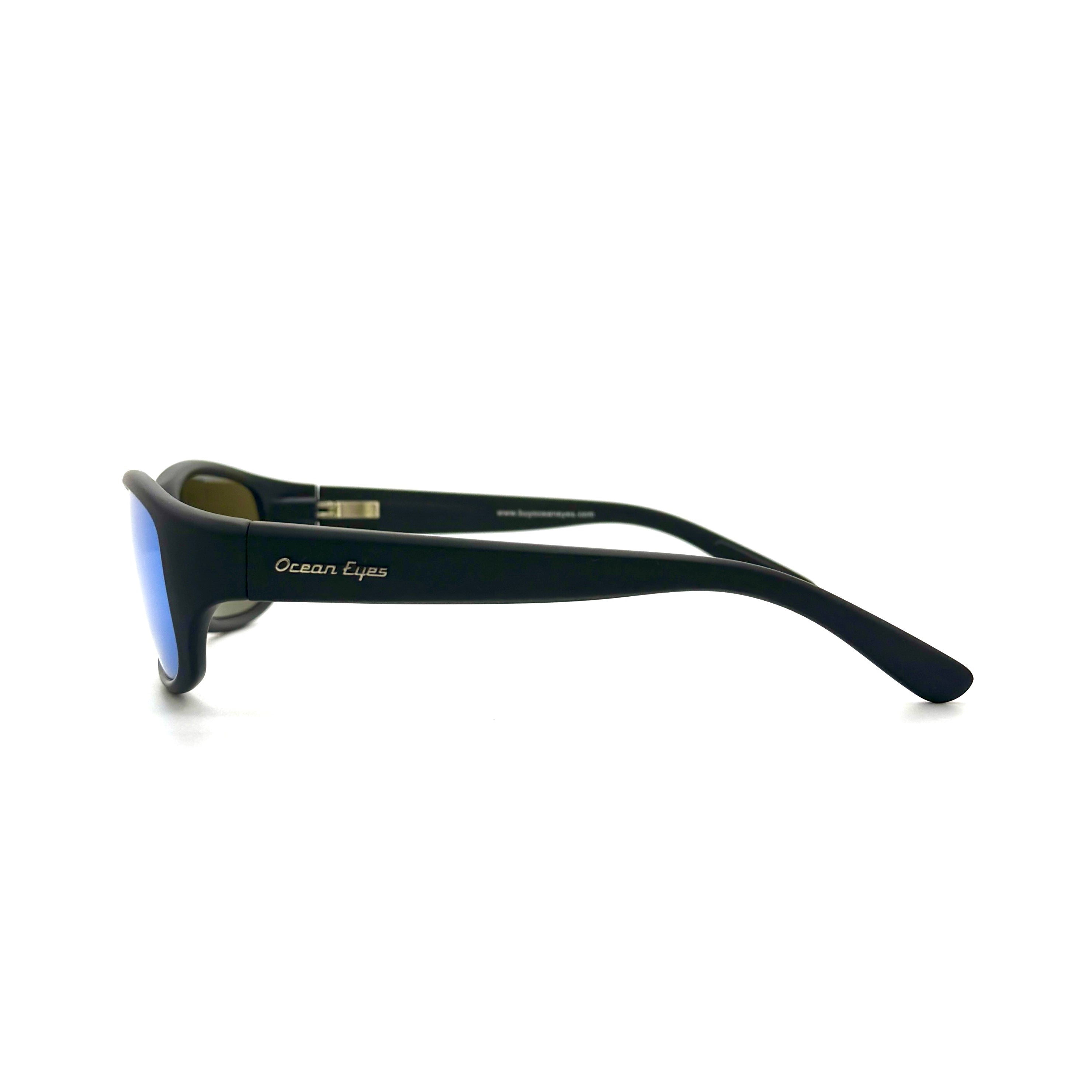 Bombora - Matte Black Frame with Blue Mirror Glass Lenses