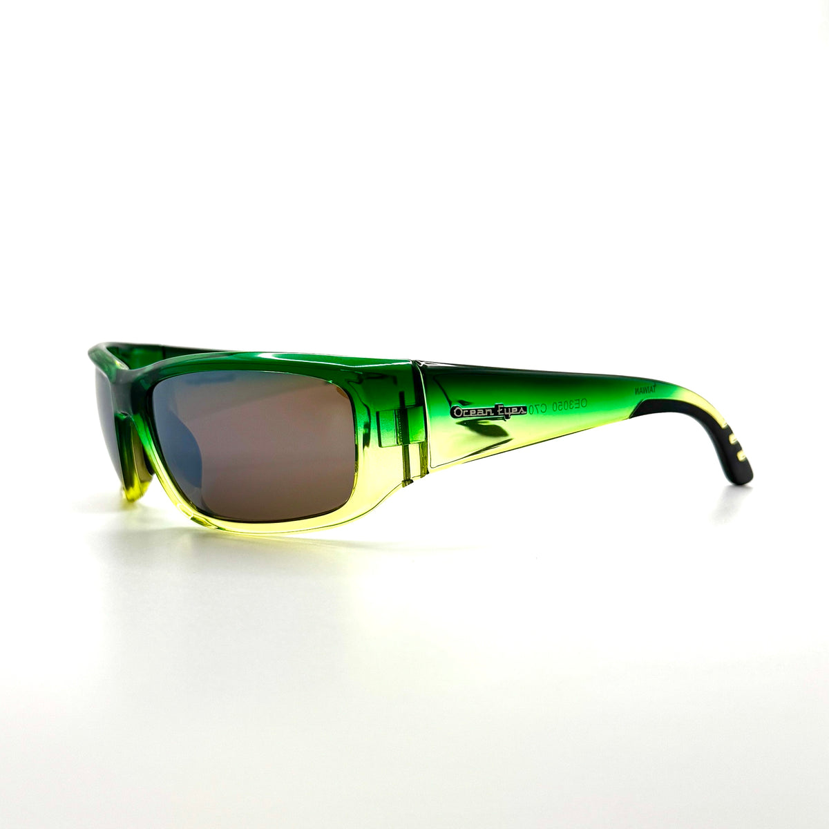 Fish On 2 - Shiny Crystal Mahi Frame with Amber/Silver Mirror Lenses