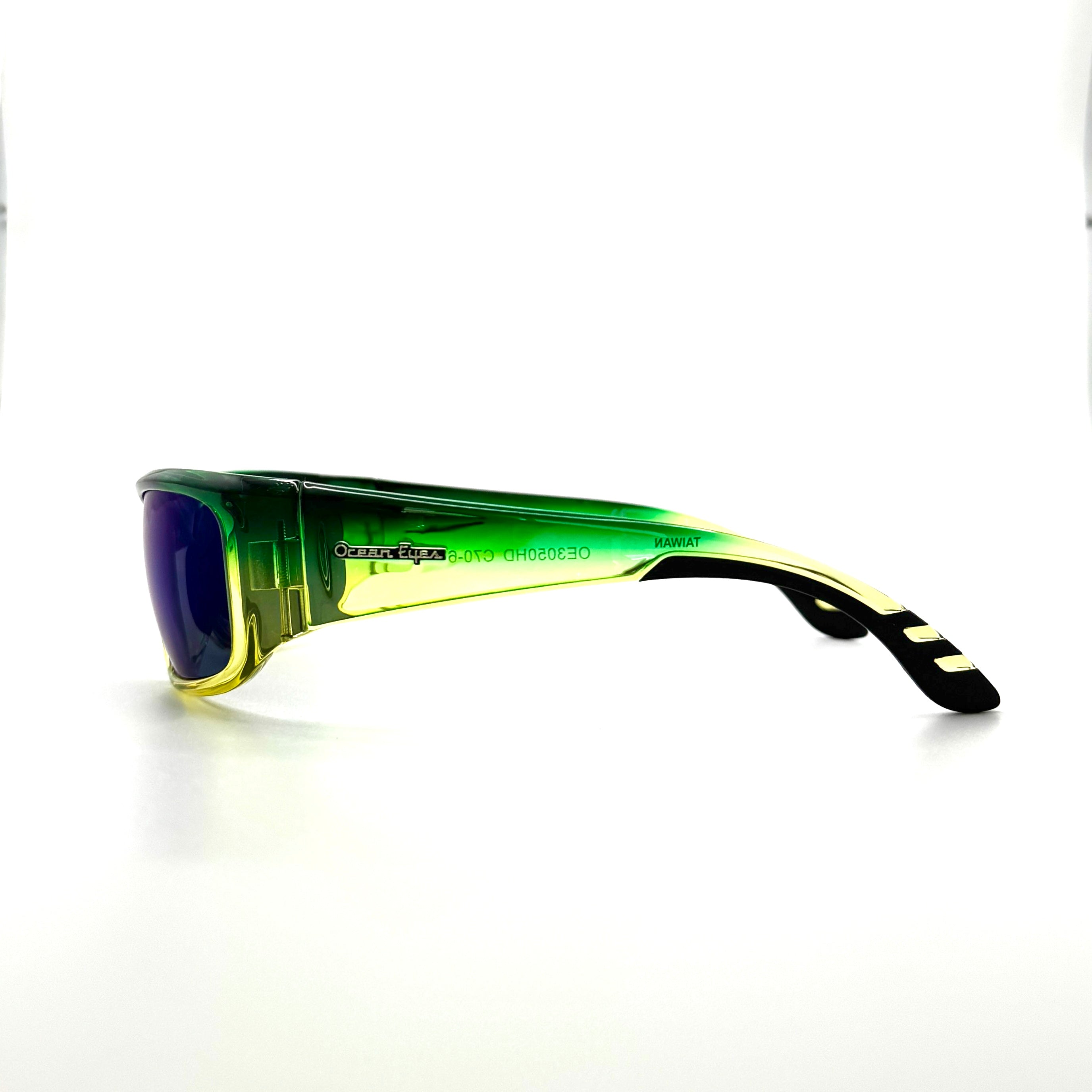 Fish On - Shiny Mahi Frame with Smoke/ Blue Mirror Glass Lenses