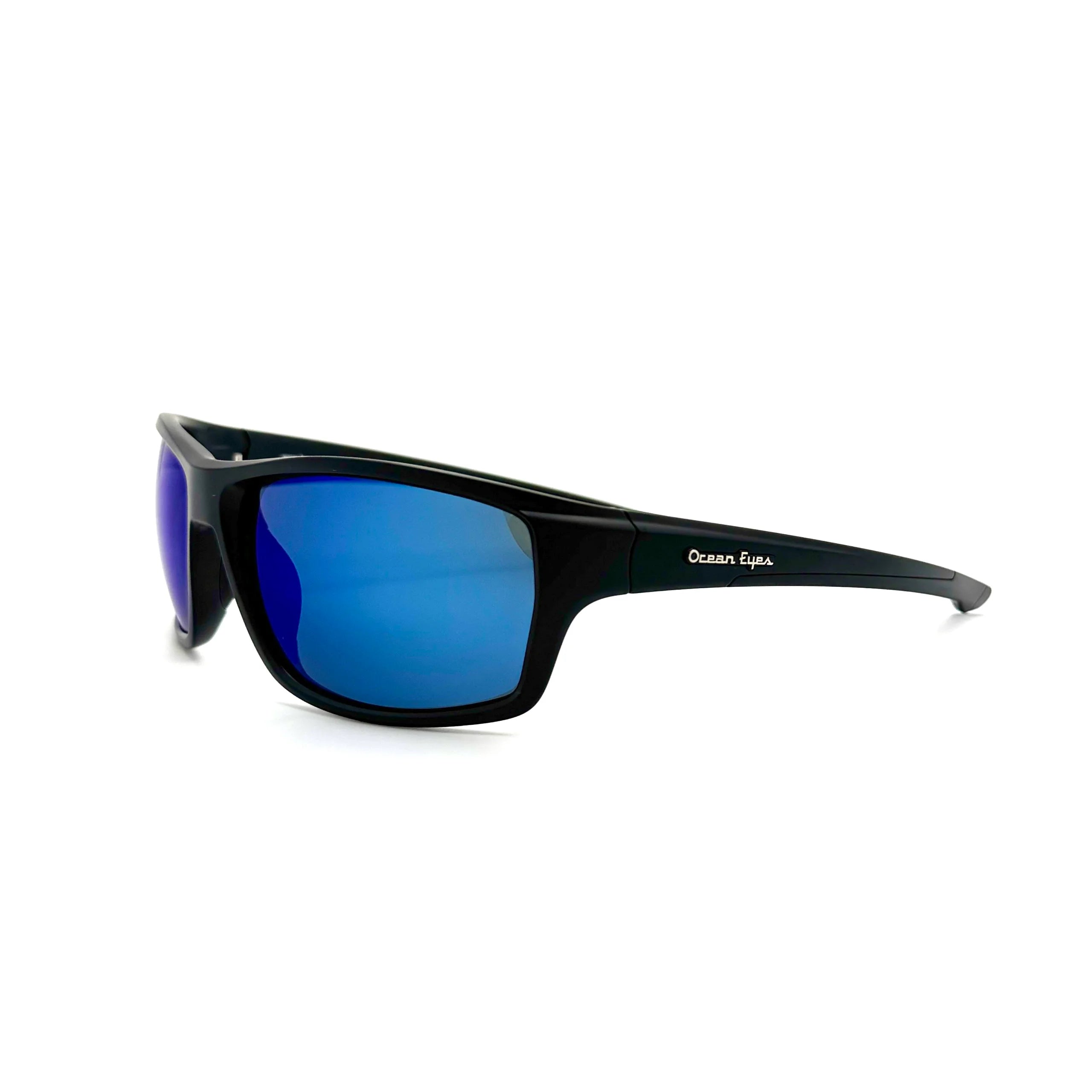 Baja - Matte Black Frame with Blue Mirror Glass Lenses