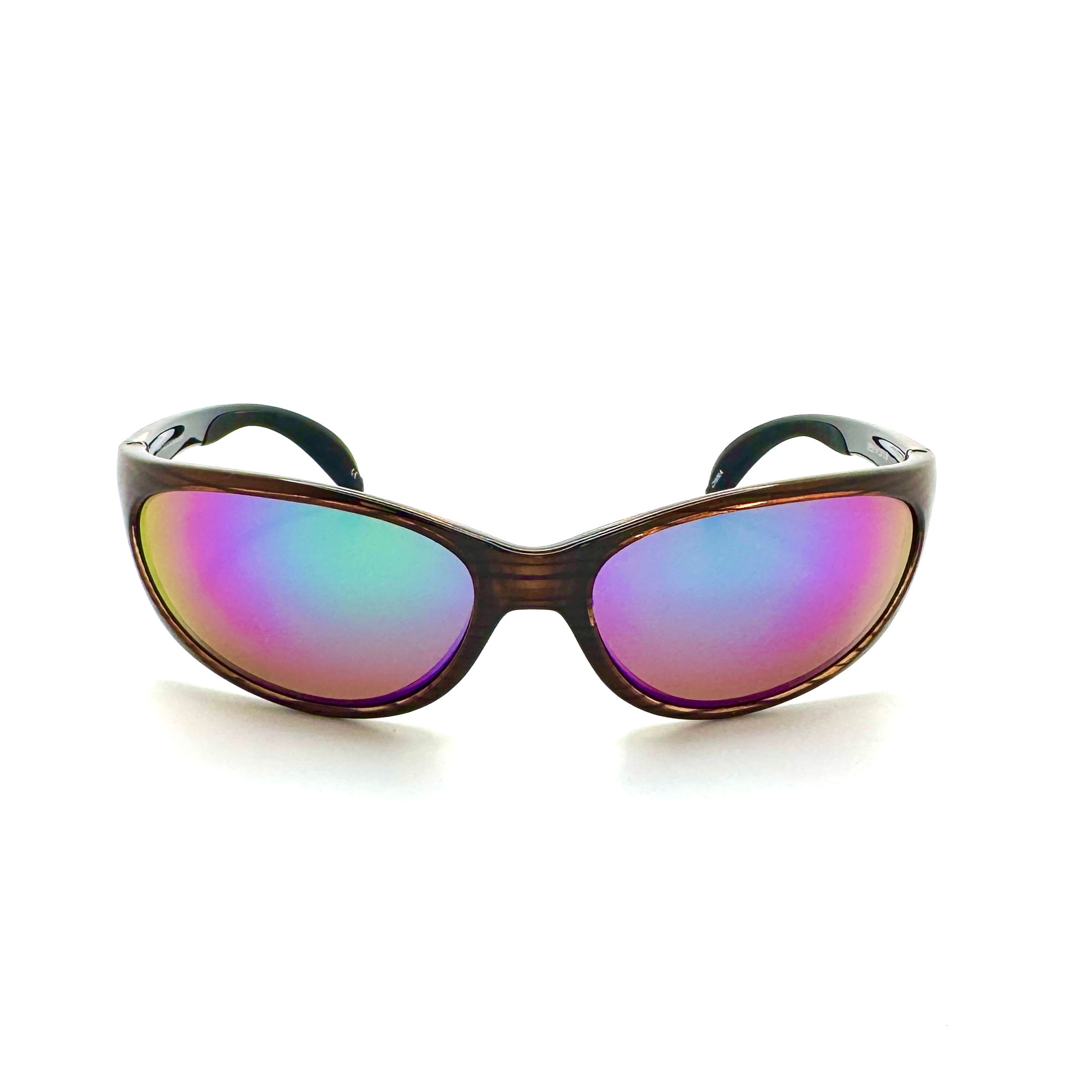 Mariner - Woodgrain Frame with Green Mirror Glass Lenses