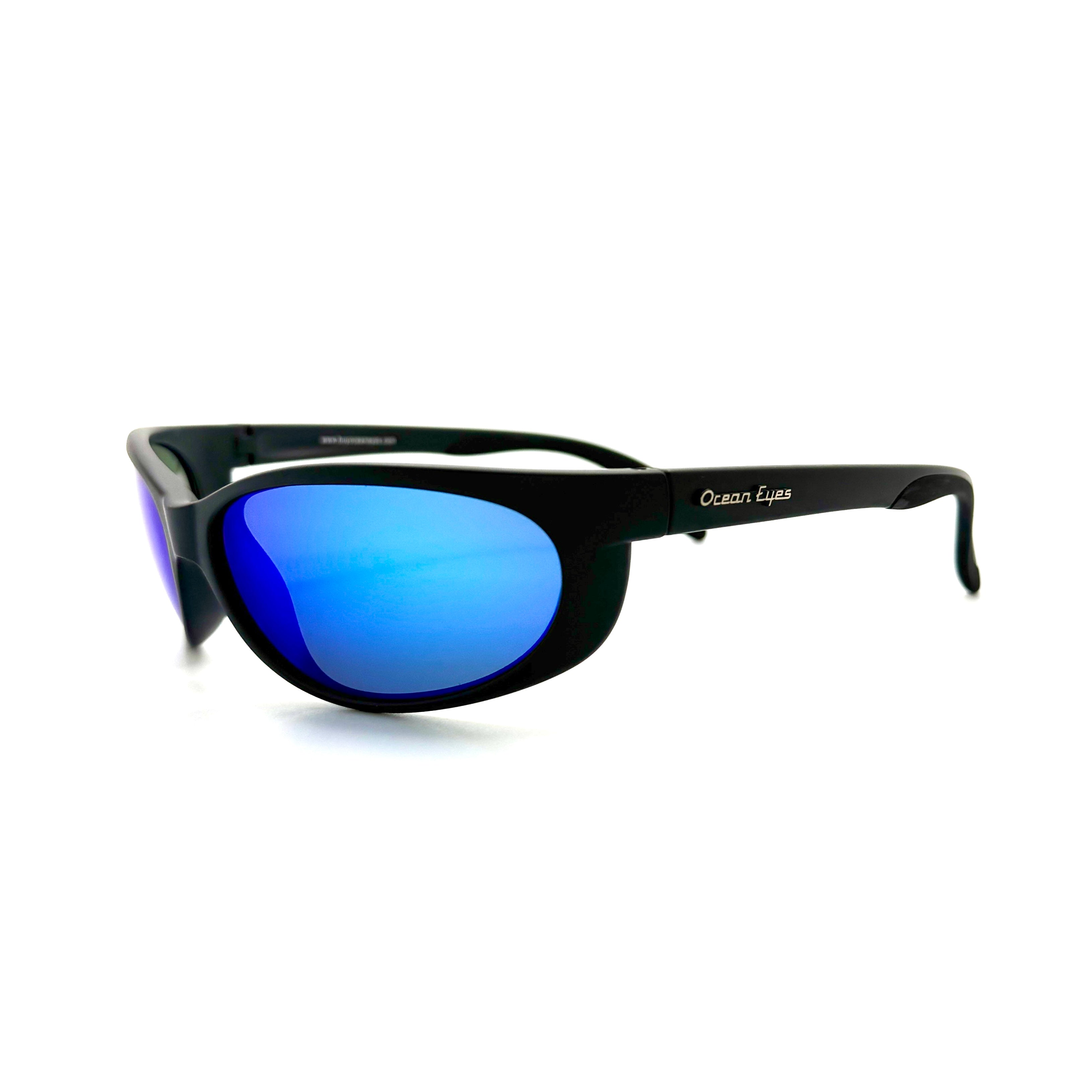 Mariner - Matte Black Frame with Blue Mirror Glass Lenses