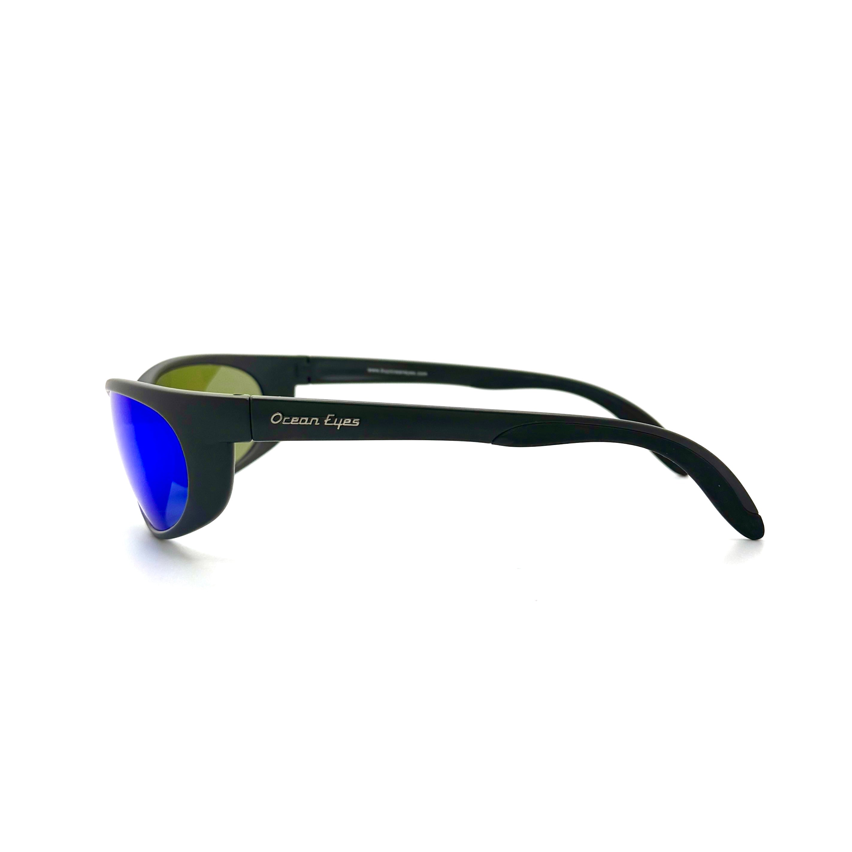 Mariner - Matte Black Frame with Blue Mirror Glass Lenses