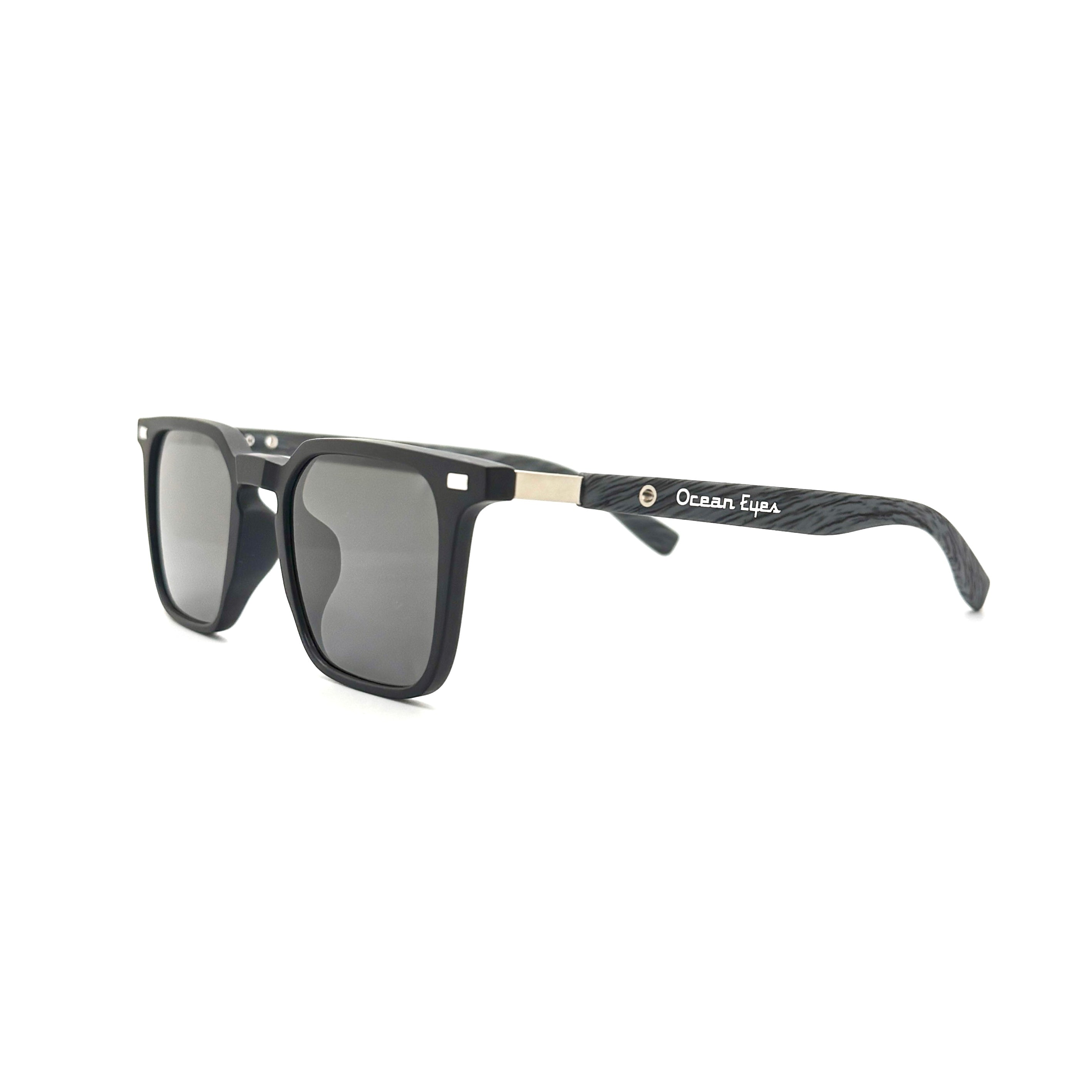 Panama PC -Matte Black and Woodgrain Frame with Smoke Lenses