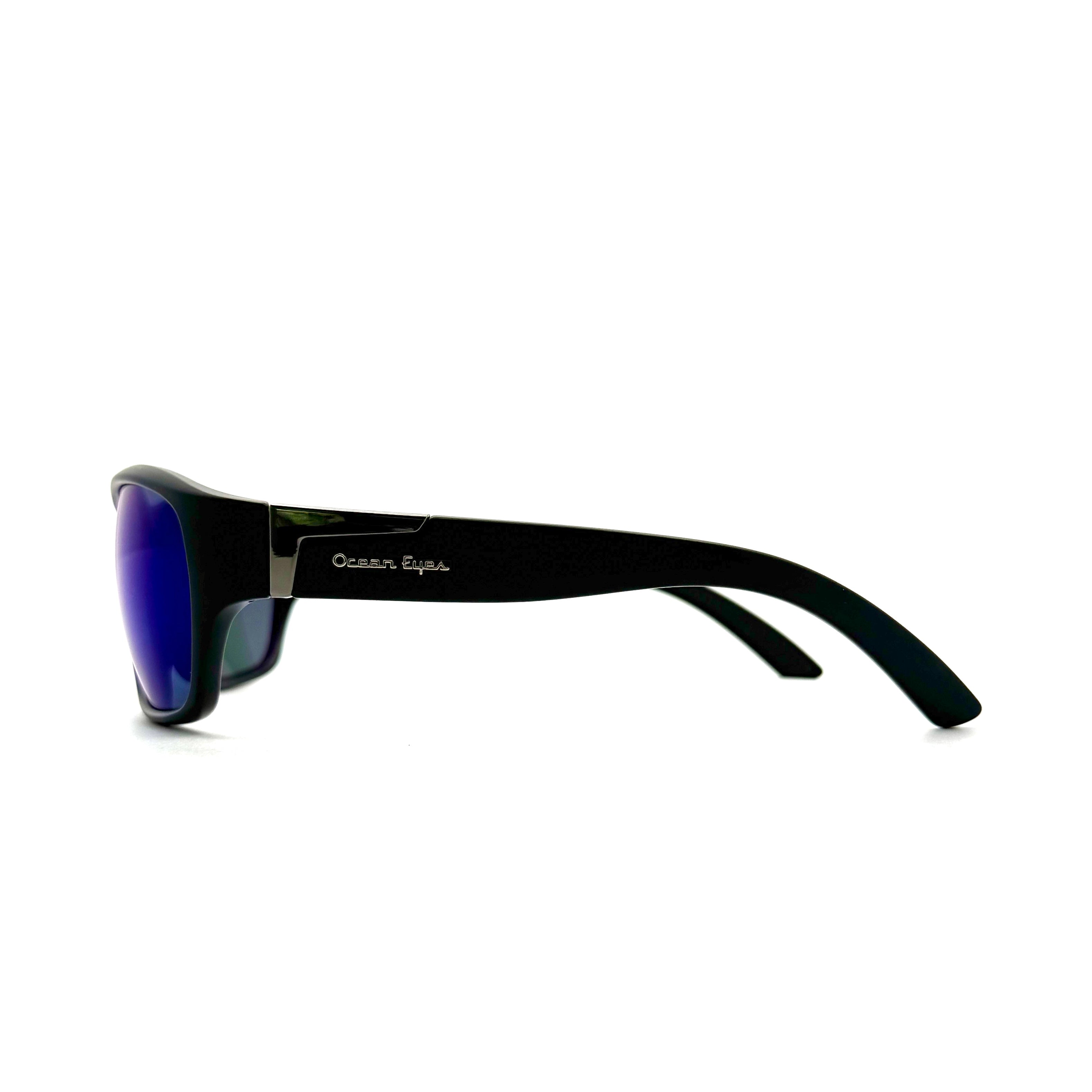 Tornado - Matte Black Frame with Blue Mirror Glass Lenses