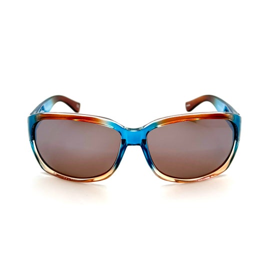 Bimini - Shiny Crystal Blue and Brown Frame with PC Polarized Mirror Lenses