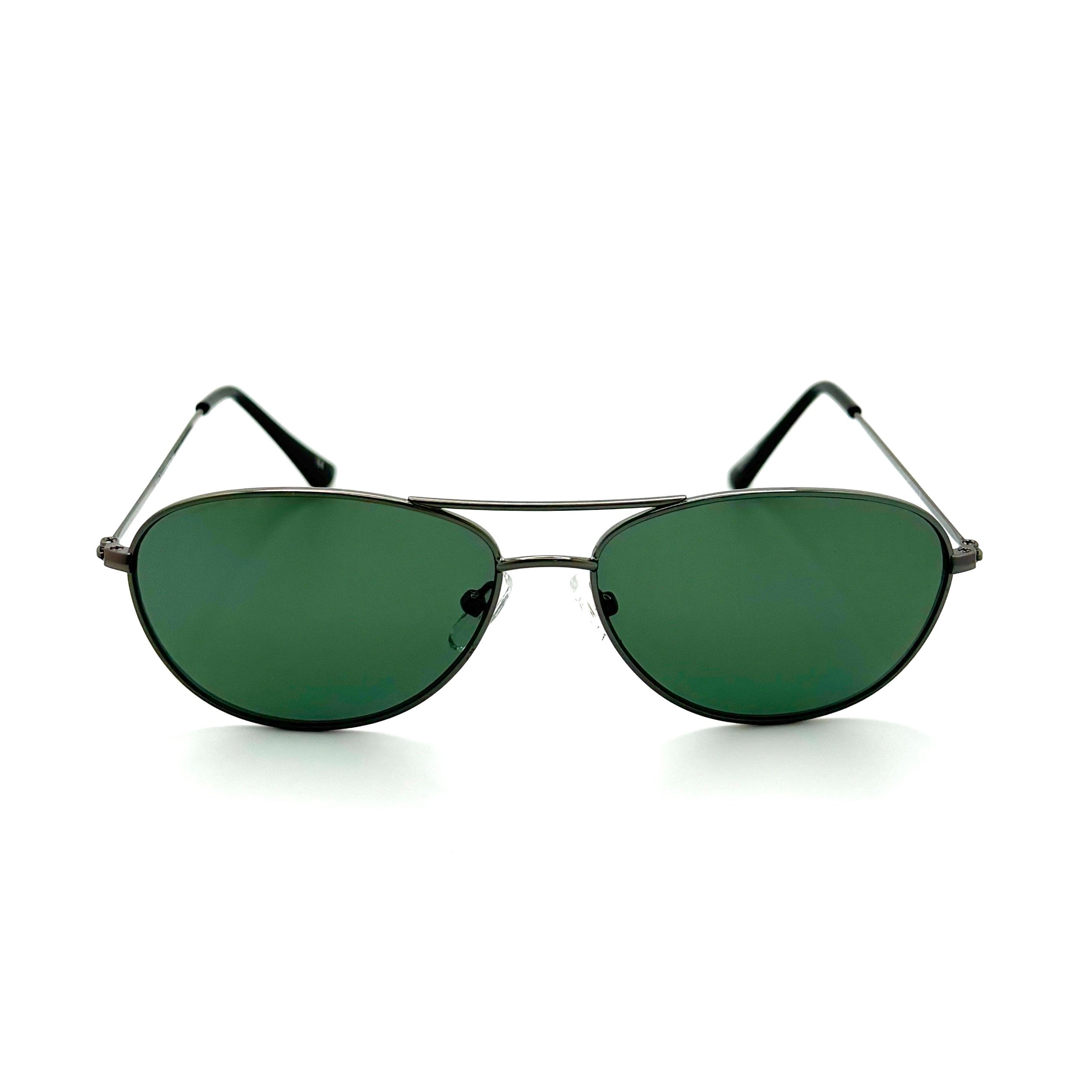 Belize PC – Shiny Gun Metal Frame with Green Lenses 2070PC-1
