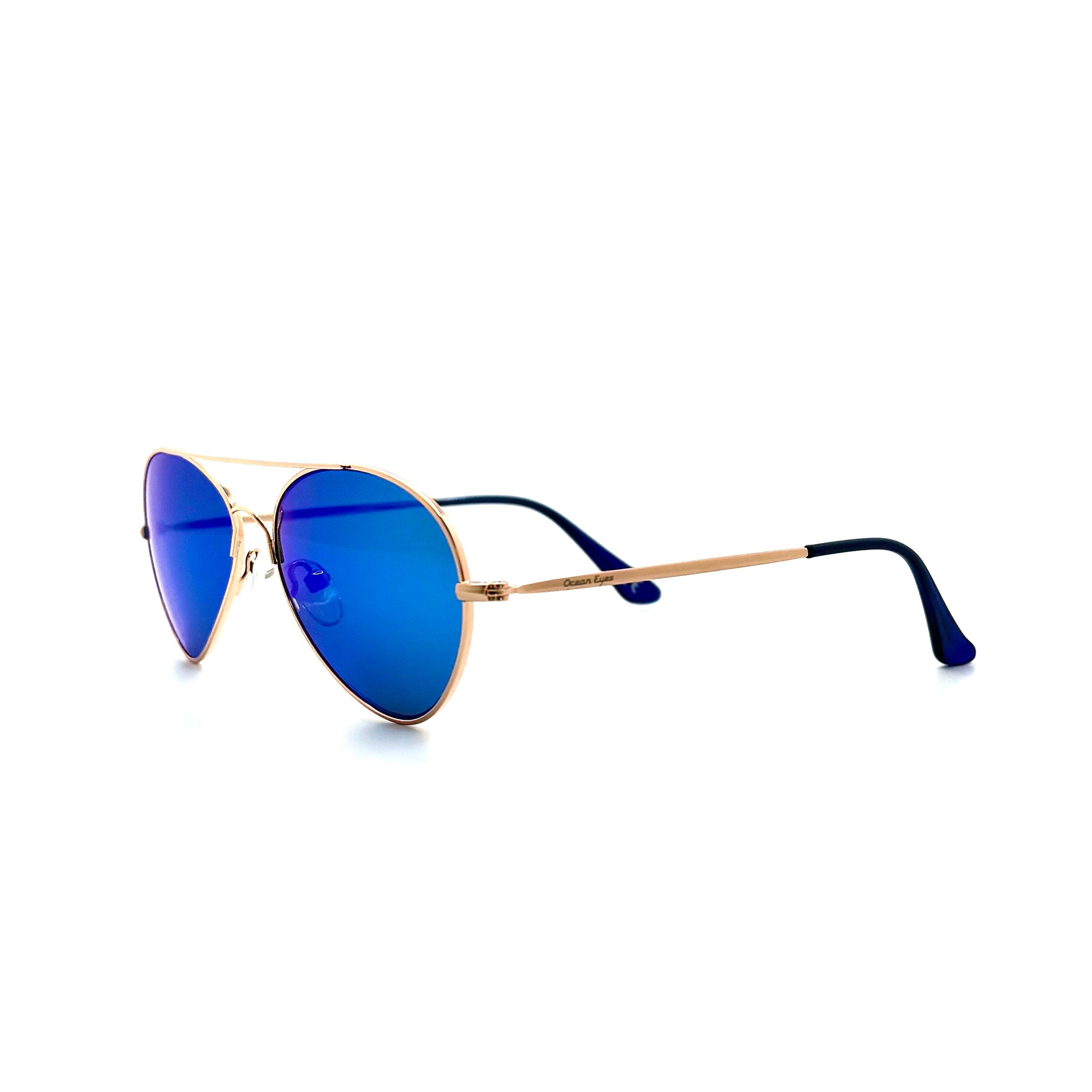 Kokomo – Shiny Gold Metal Frame with Blue Mirror Lenses 3072PC-2