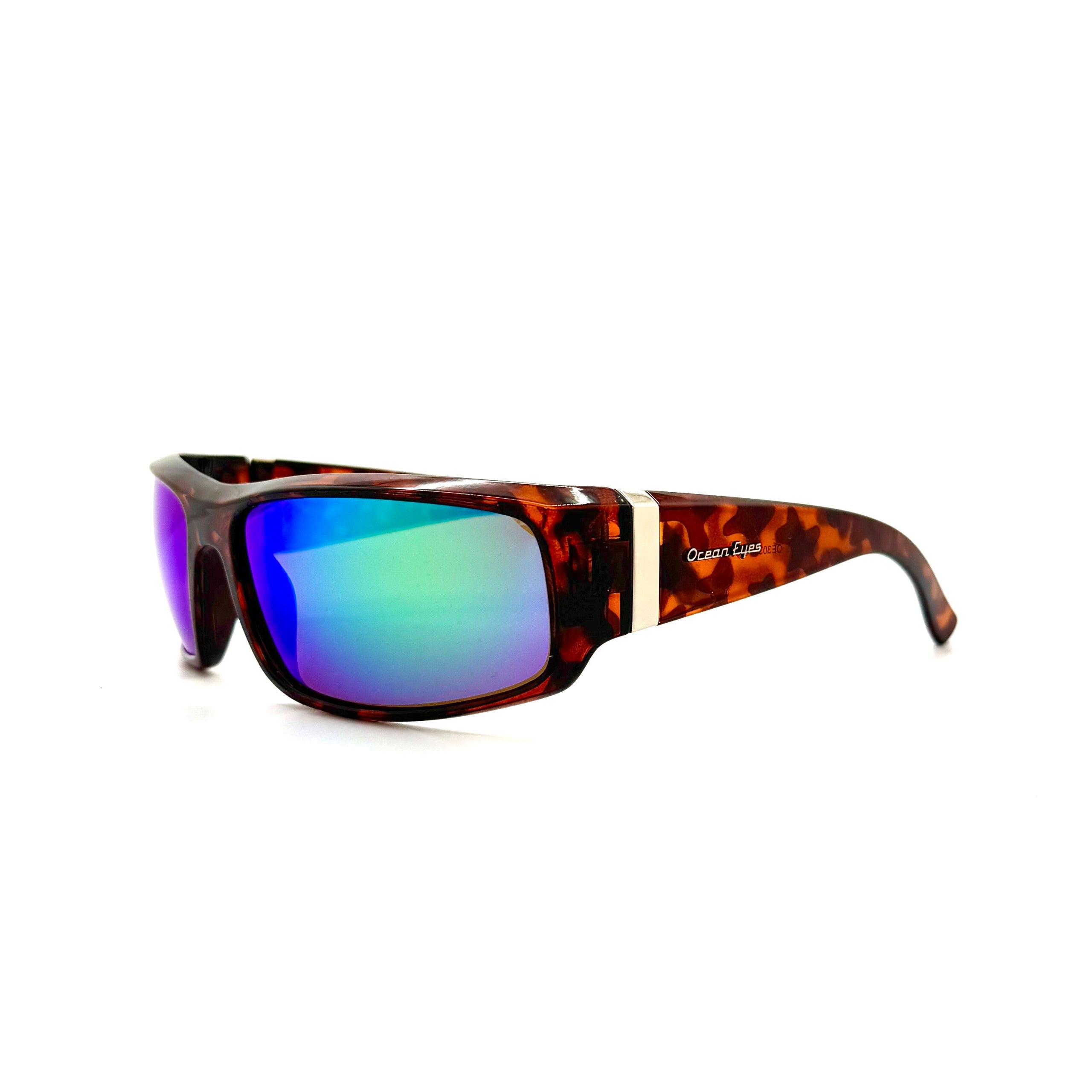 Sportsman- Shiny Tortoise Frame with Amber Green Mirror Lenses 3038PC-3