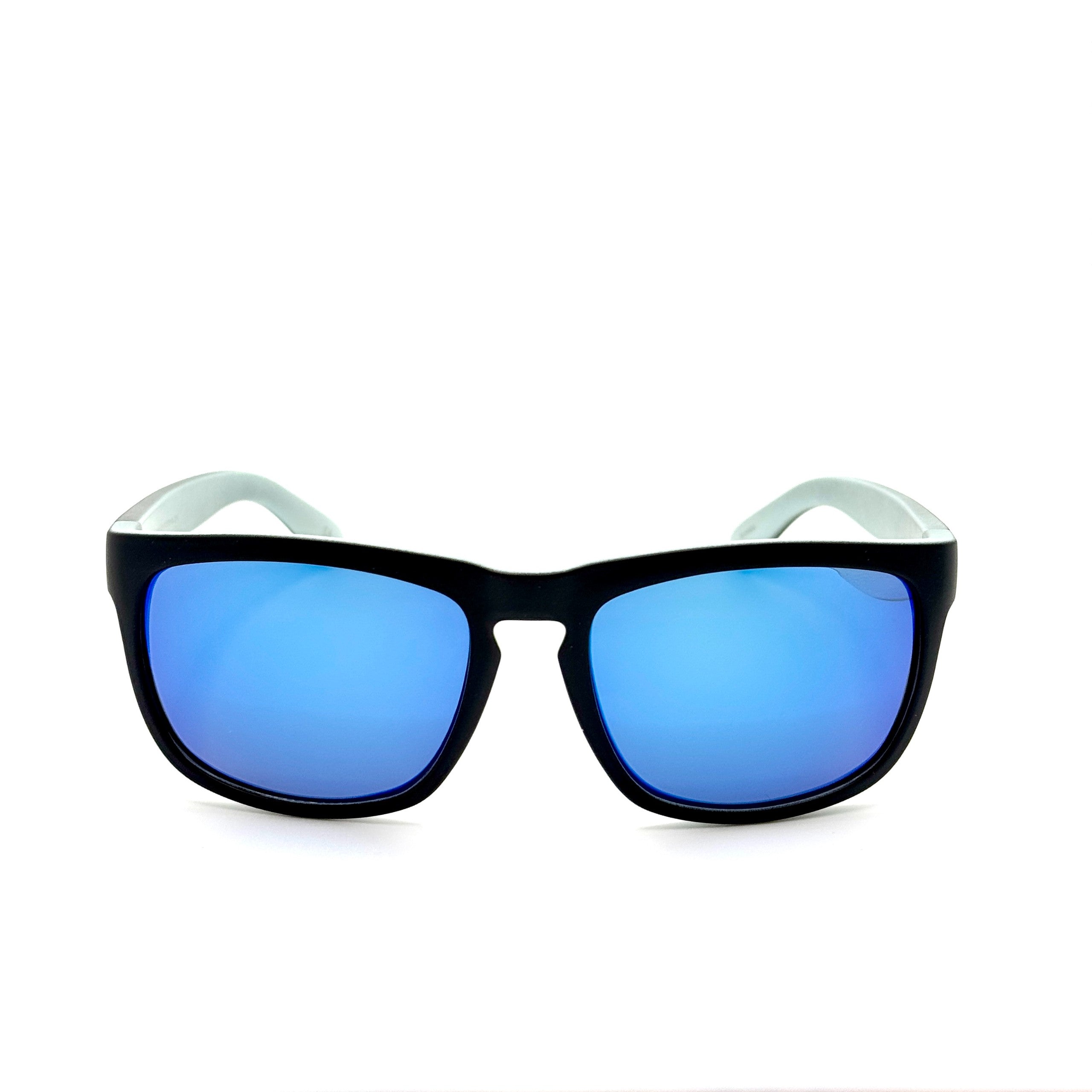 Shaka- Matte Black w/ Light Blue Frame with Blue Mirror Polarized Lenses 3054-1