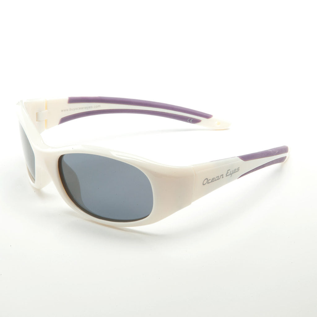 Sandpiper - Kids shiny white w/purple frame w/polarized smoke lenses 2065-2