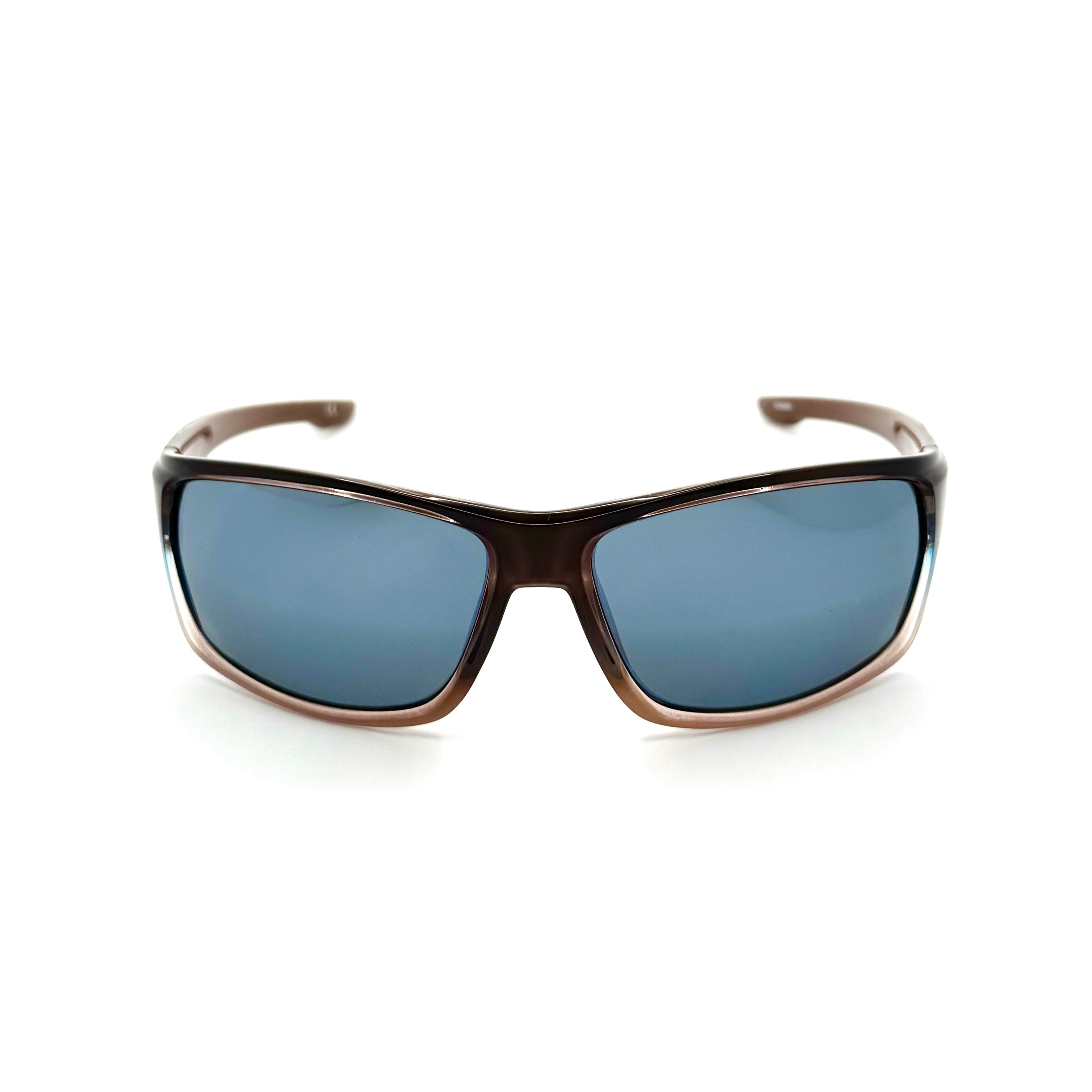 Baja - Shiny Brown w/Blue Frame with PC Polarized Mirror Lenses 3076-4