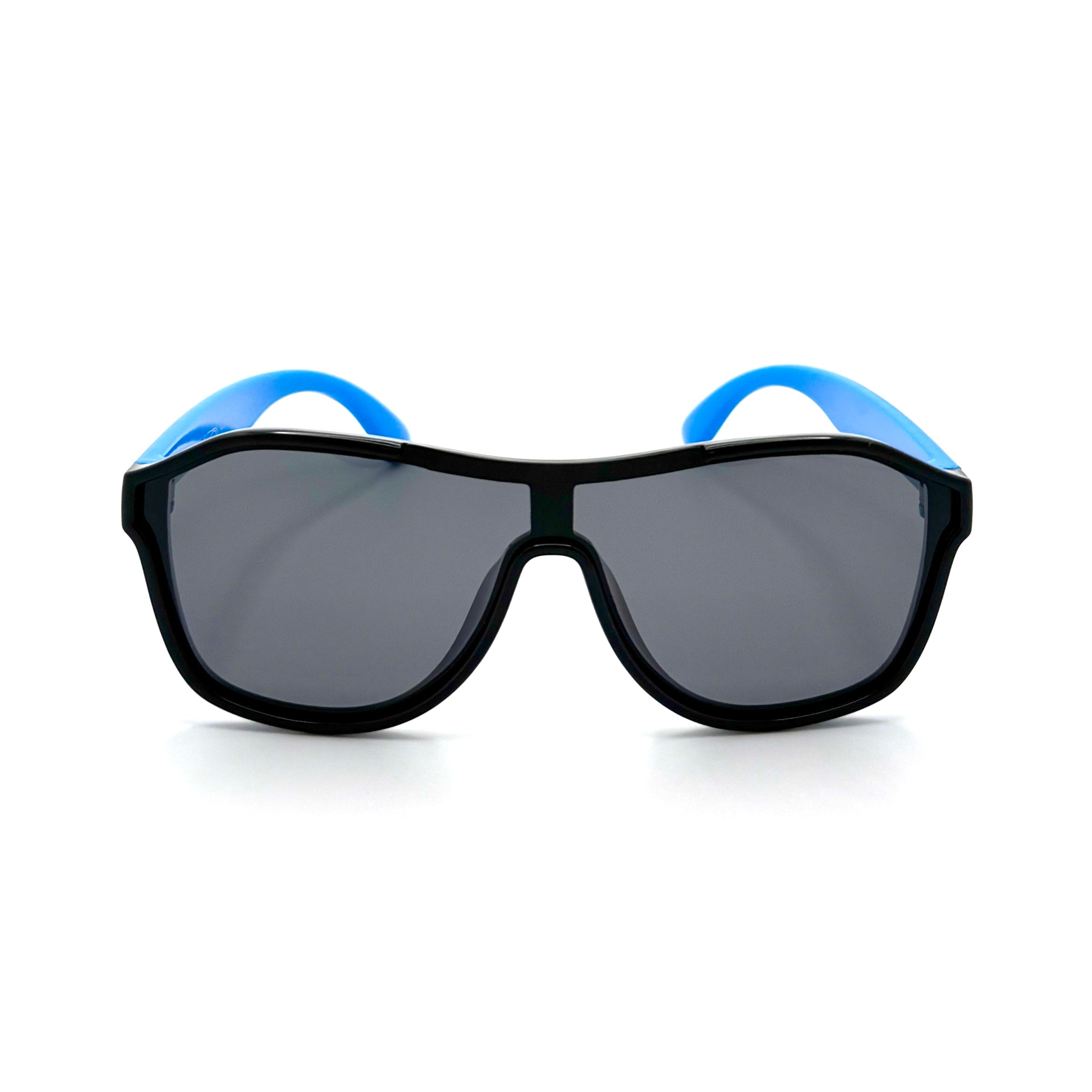 Guppy - Kids shiny black and blue frame w/polarized smoke lenses 2069-2