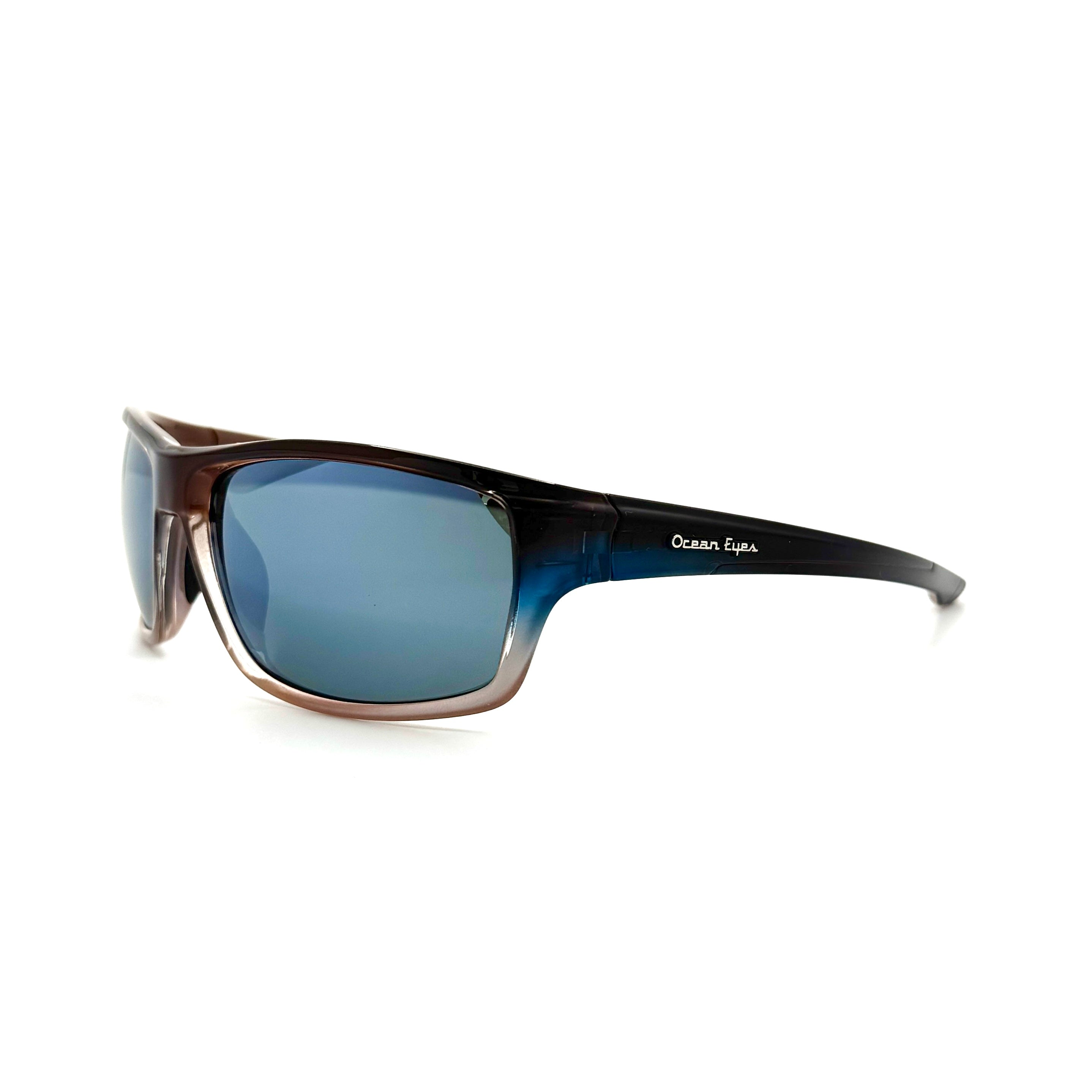 Baja - Shiny Brown w/Blue Frame with PC Polarized Mirror Lenses 3076-4