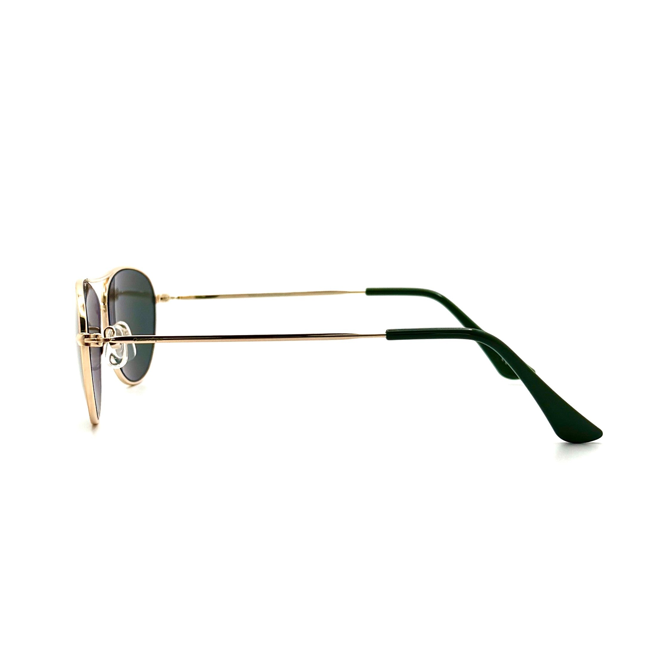 Belize PC – Shiny Gold Metal Frame with Green Lenses 2070PC-3