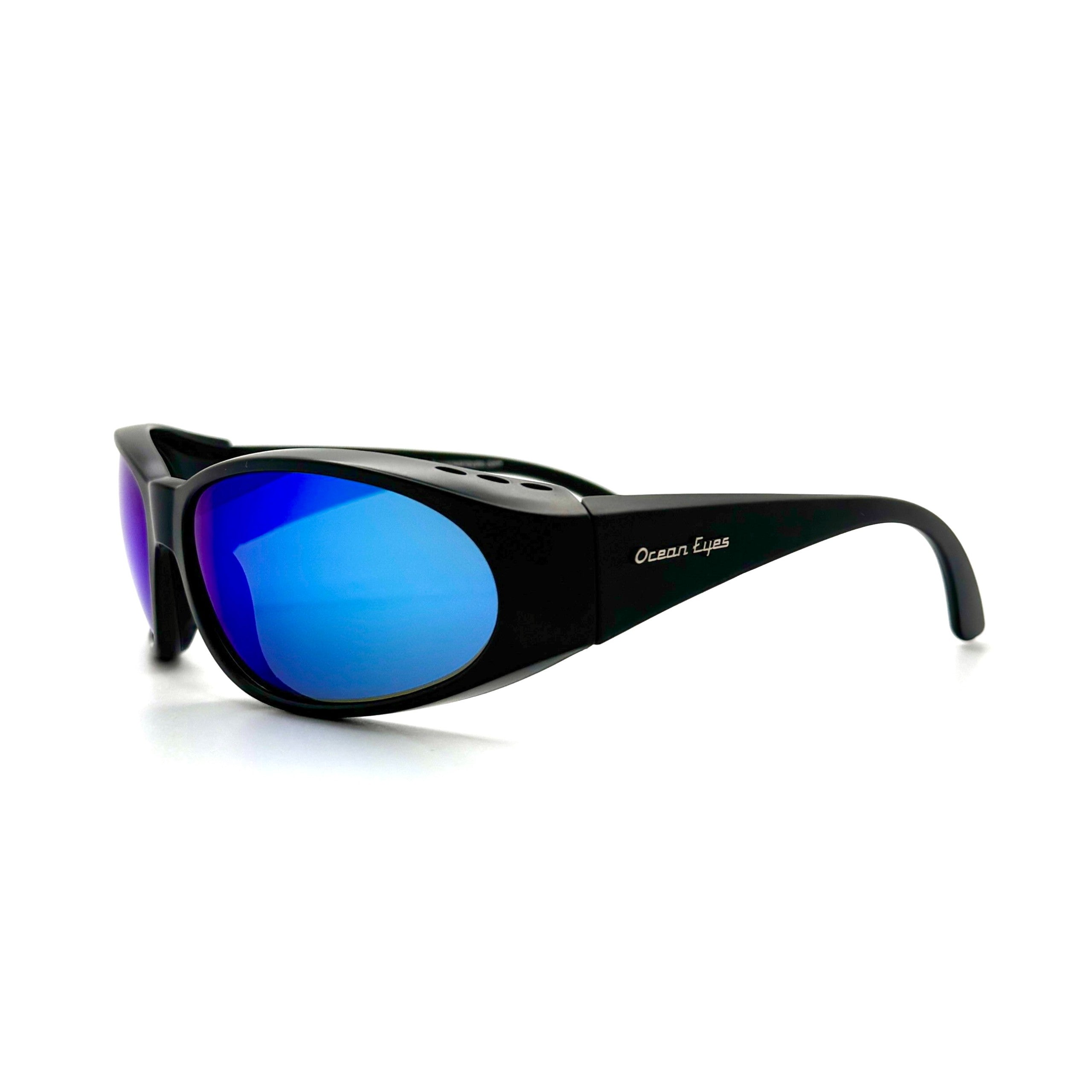 Go Fish PC - Matte Black Frame with Blue Mirror Lenses 3000PC-1
