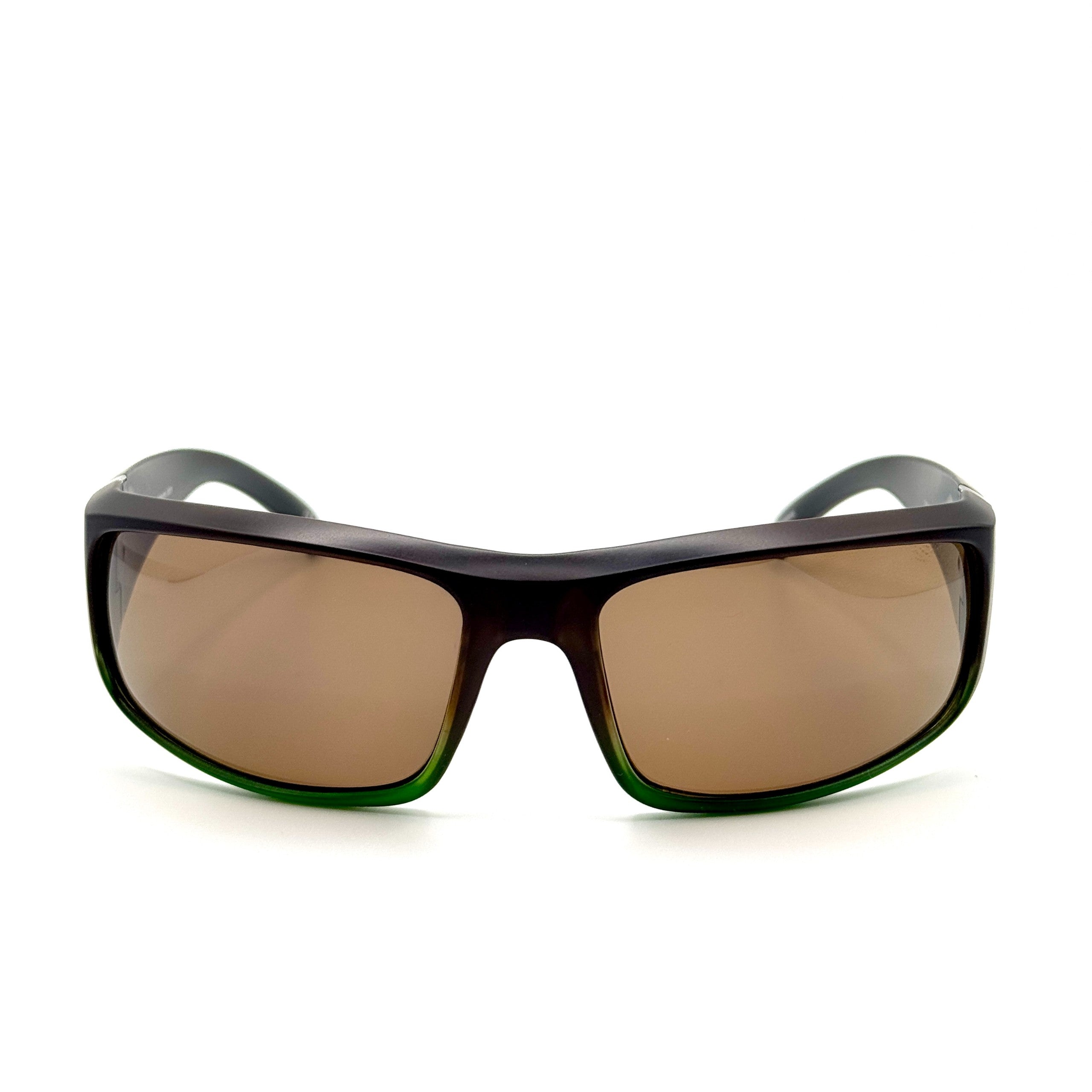 Sportsman PC - Matte Brown and Green Frame-Amber Lenses