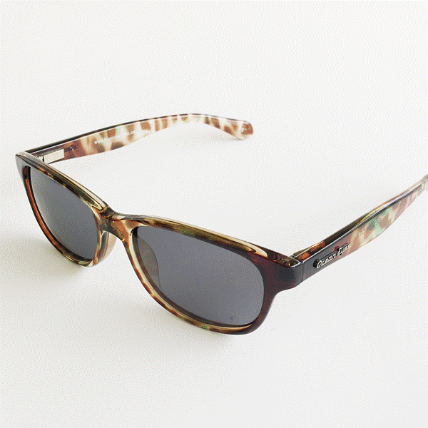 Molokai - Shiny Brown, Clear, and Green Frame with Smoke Lenses 2057-3