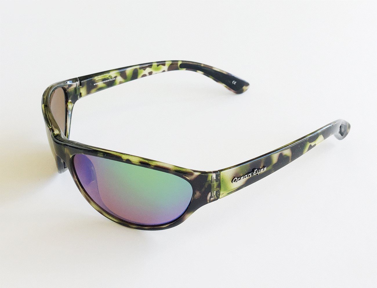 Angler -Green Camo Frame with Green Mirror Amber Lenses 3021-2