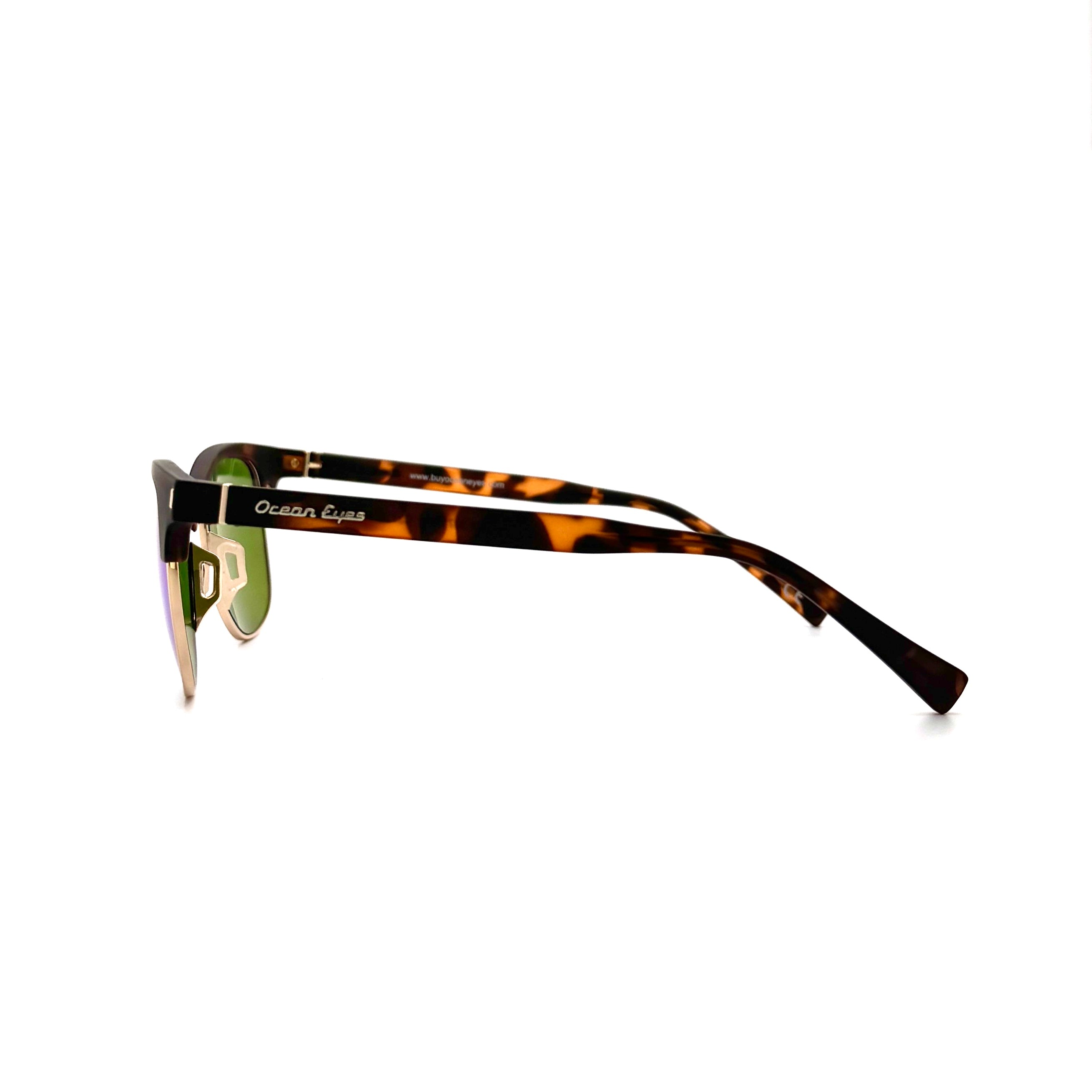 Aruba - Matte Tortoise and Gold Frame with Green Mirror Lenses 3071PC-2