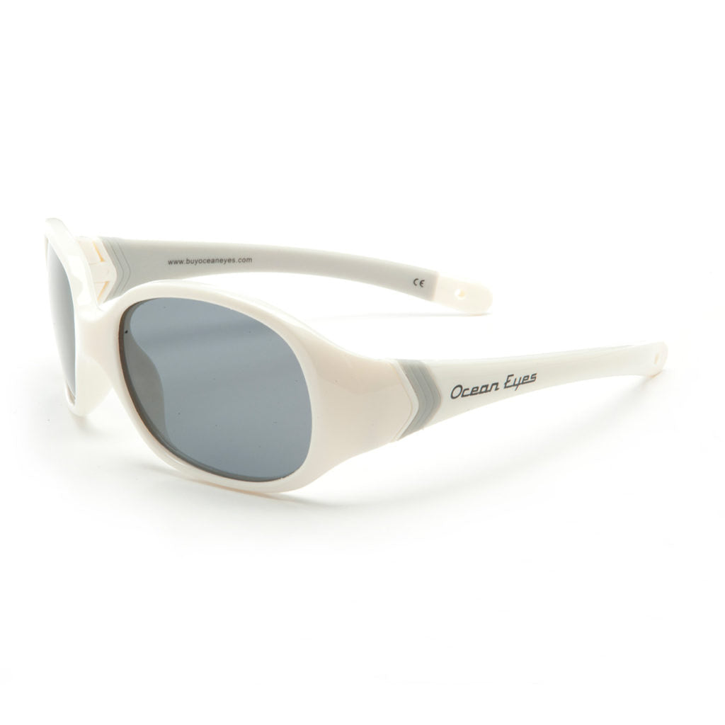Sand Dollar - Kid's white w/gray frame w/polarized smoke lenses 2067-3