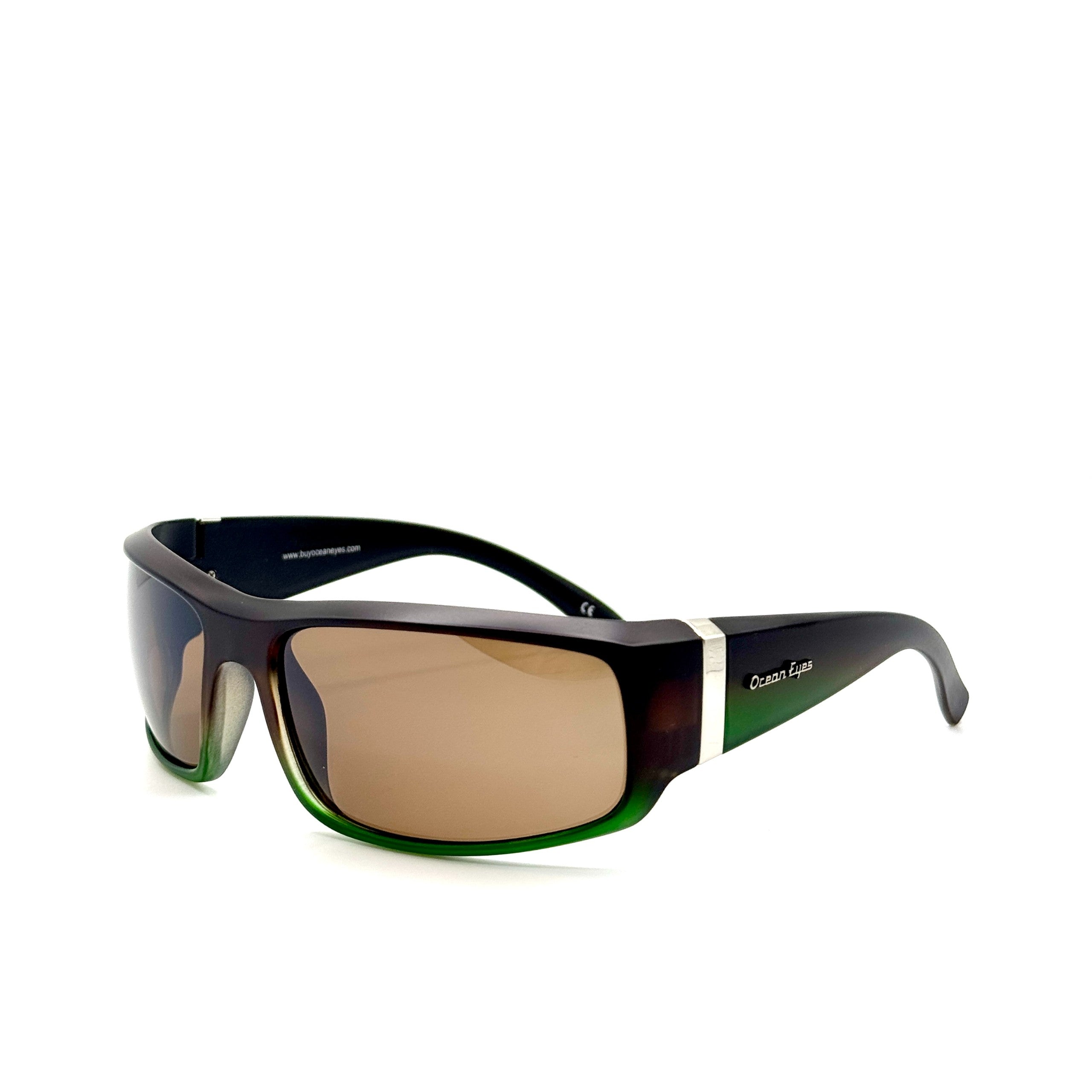Sportsman PC - Matte Brown and Green Frame-Amber Lenses
