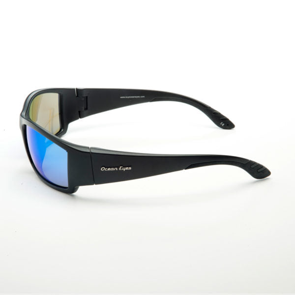Fish On - Matte Black Frame with Blue Mirror Glass Lenses 5050GL-1B