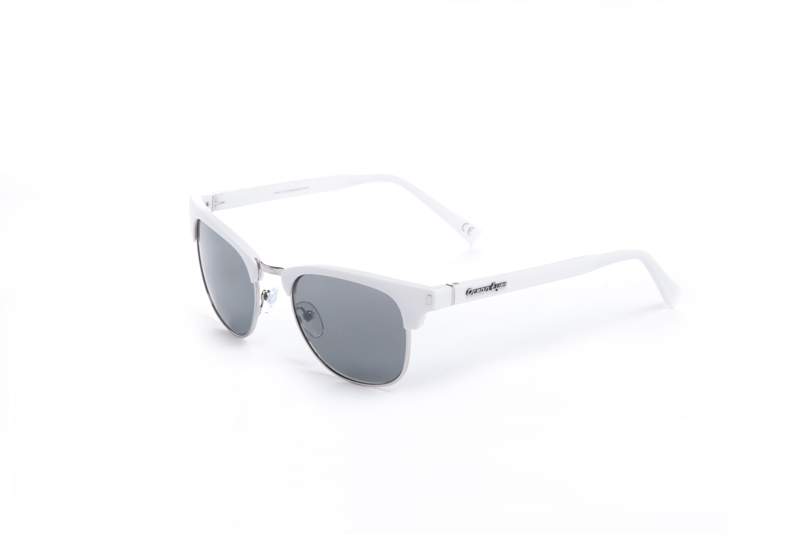 Aruba– Shiny White and Silver Frame with Smoke Lenses 2071PC-3