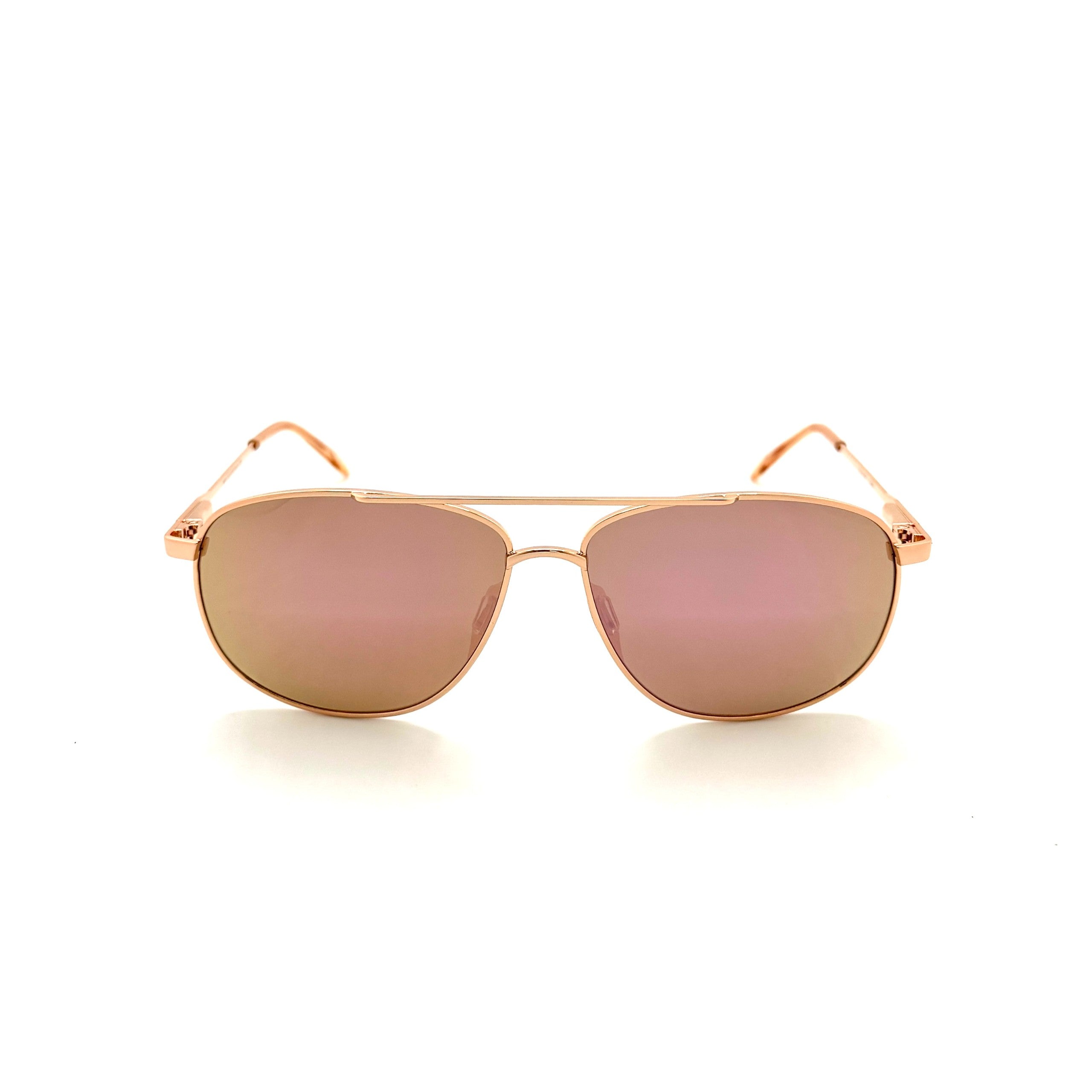 Everglades- Shiny Rose Gold Frame with Light Pink Mirror Lenses 3016PC-1