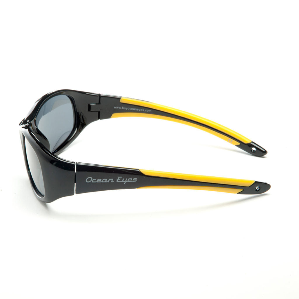 Sandpiper - Kids shiny black w/yellow frame w/polarized smoke lenses 2065-1