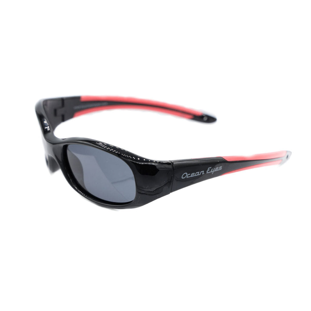 Sandpiper - Kids shiny black w/red frame w/polarized smoke lenses 2065-5