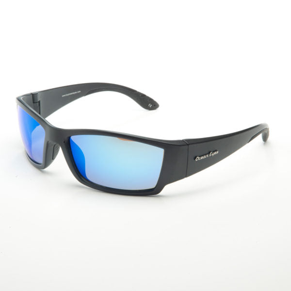 Fish On - Matte Black Frame with Blue Mirror Glass Lenses 5050GL-1B