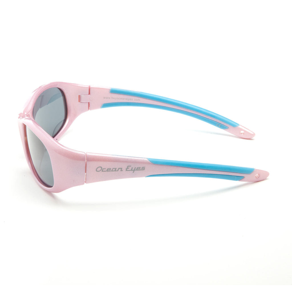 Sandpiper - Kids shiny pink and blue frame w/polarized smoke lenses 2065-3