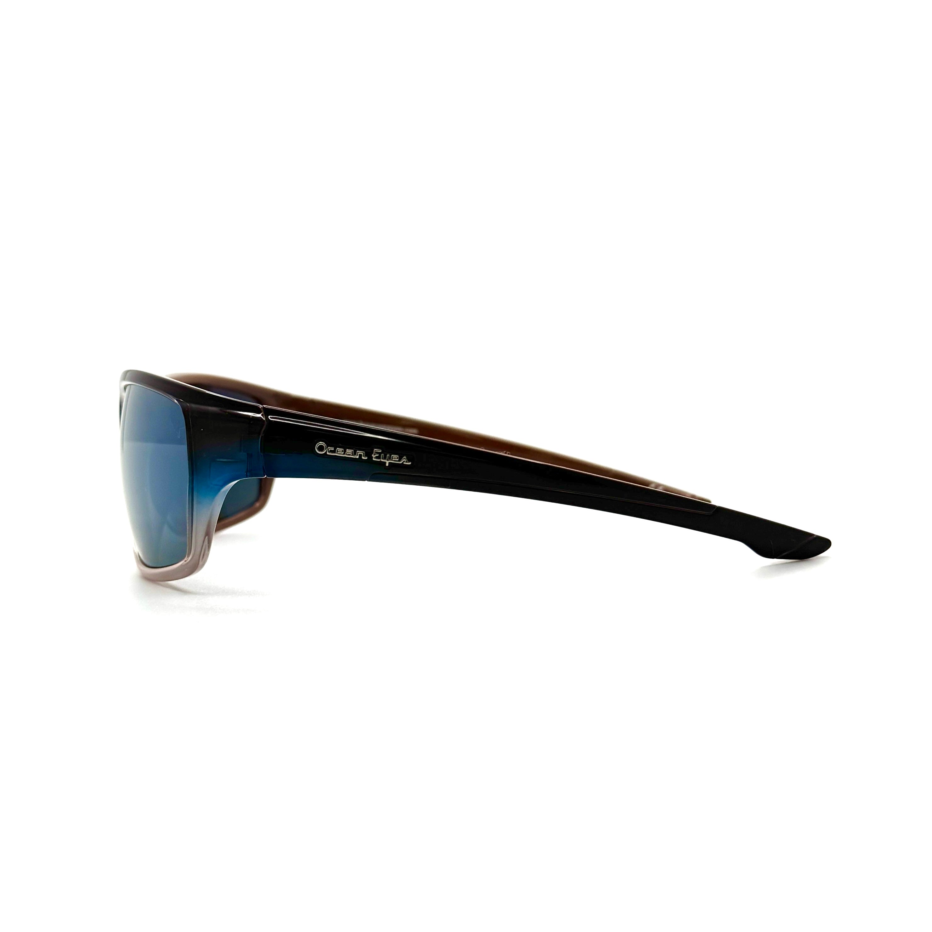Baja - Shiny Brown w/Blue Frame with PC Polarized Mirror Lenses 3076-4