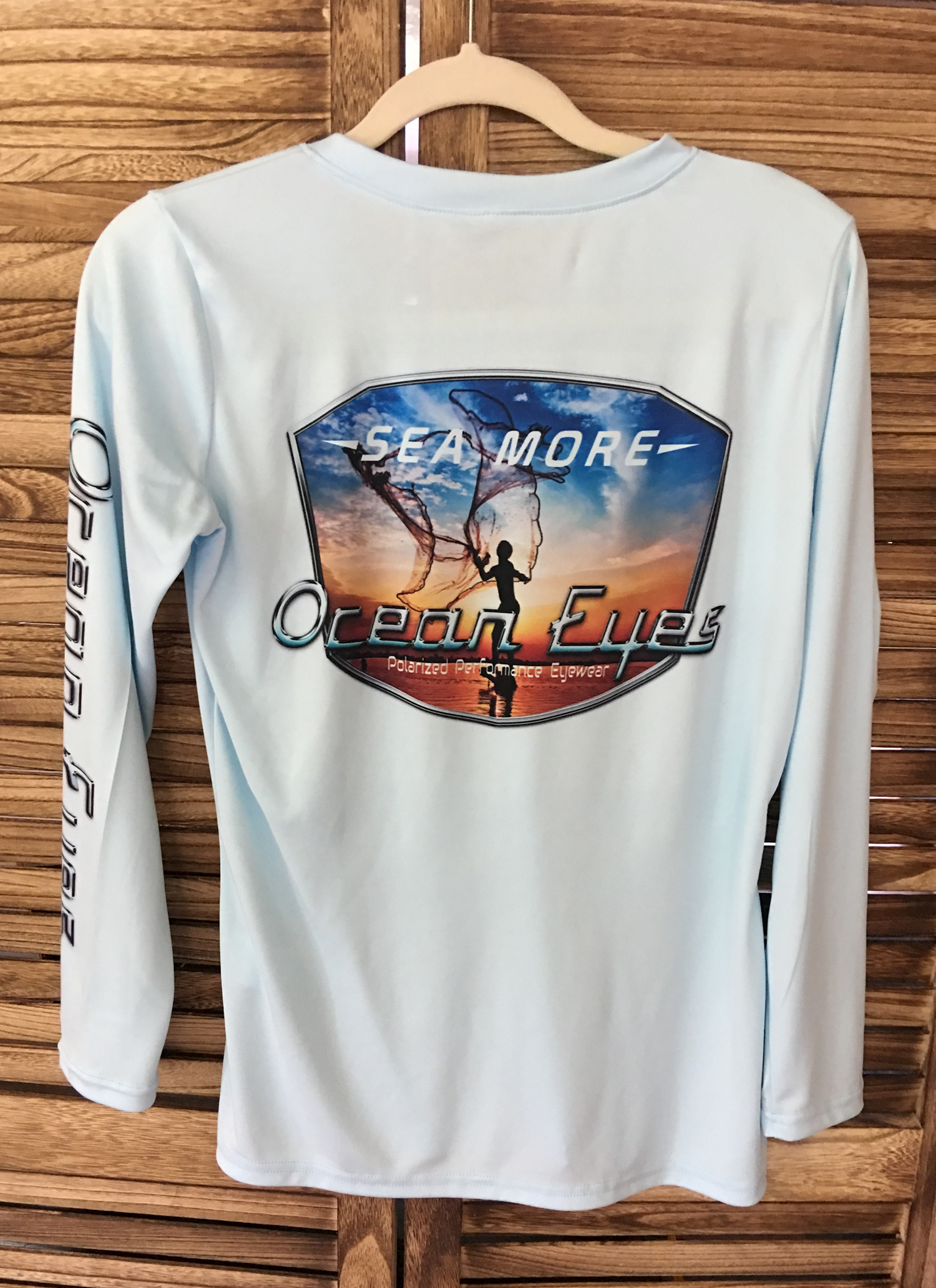 Women's Long Sleeve UPF 50 Sun Shirts w/cast net design
