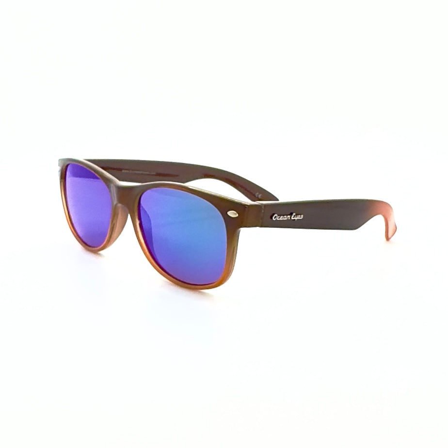 Phat Kat - Shiny 2 Toned Brown Frame with Amber Green Mirror Lenses 3051PC-C5