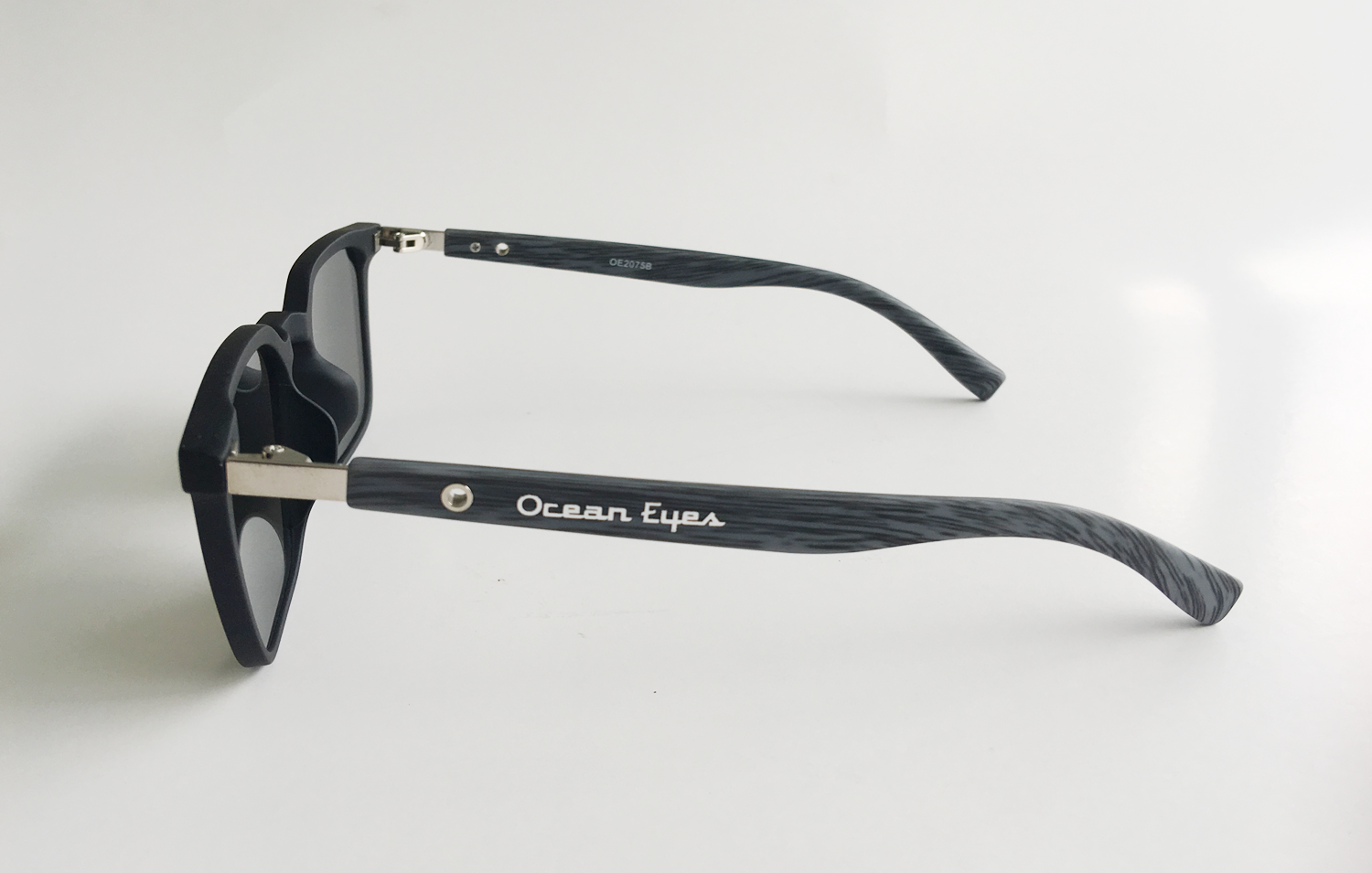 Panama PC -Matte Black and Woodgrain Frame w/Smoke Lenses
