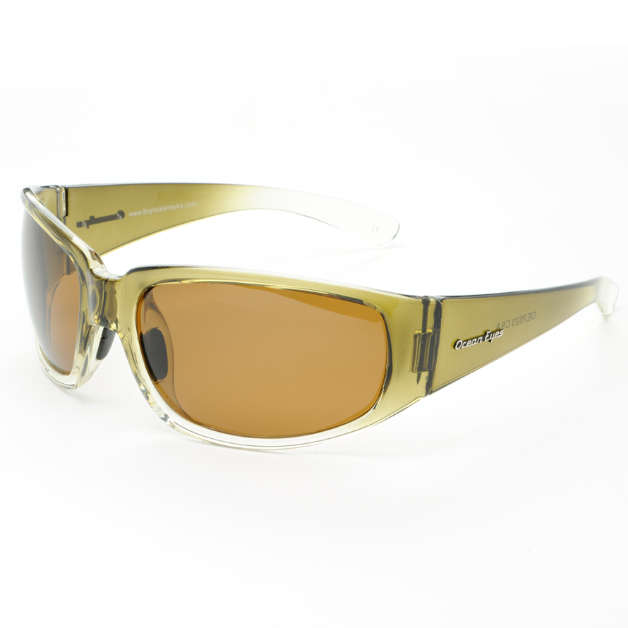 Malibu - shiny crystal olive w/clear frame with amber lenses 7023-2