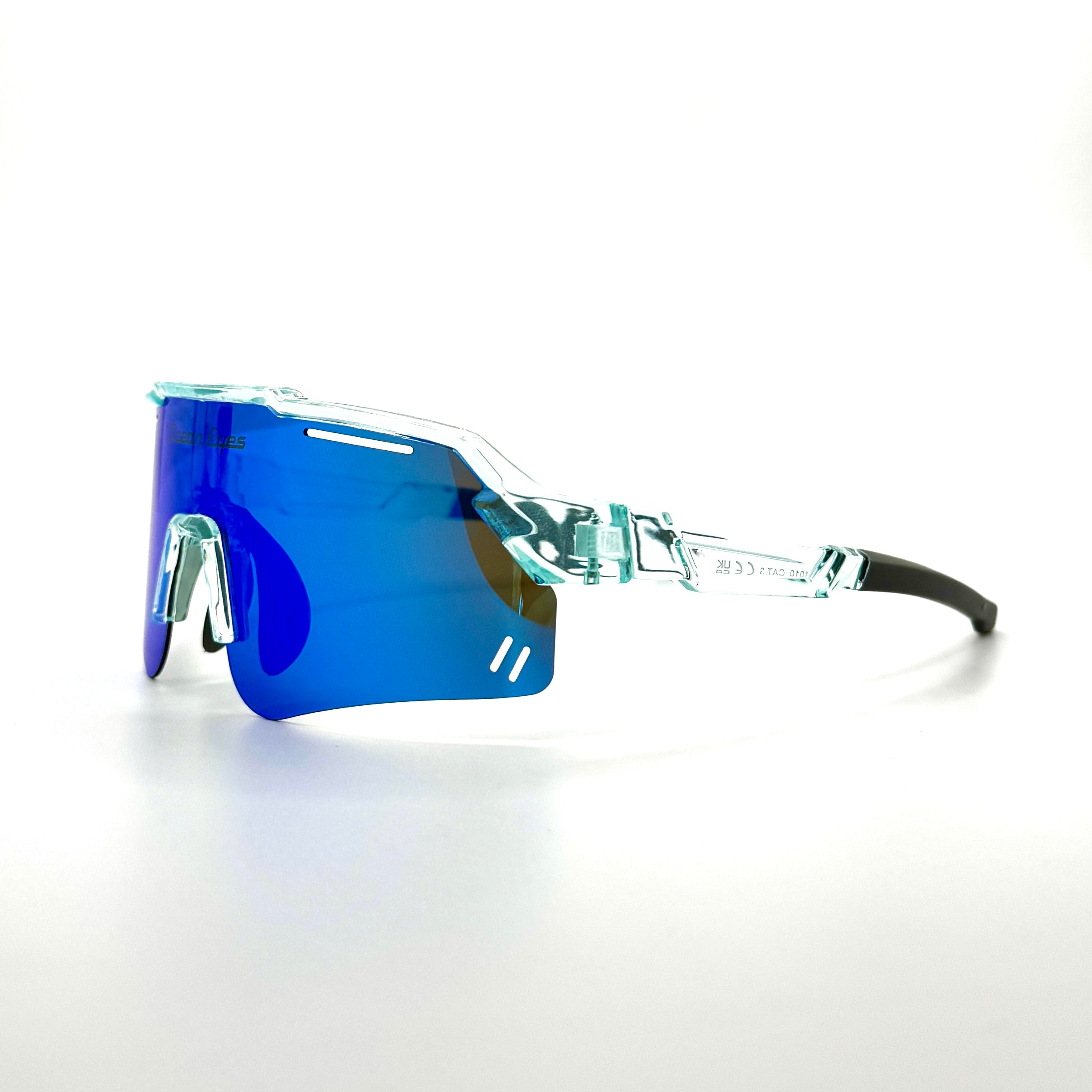 Piranha - Juniors crystal blue frame w/polarized blue mirror lenses 2063-1