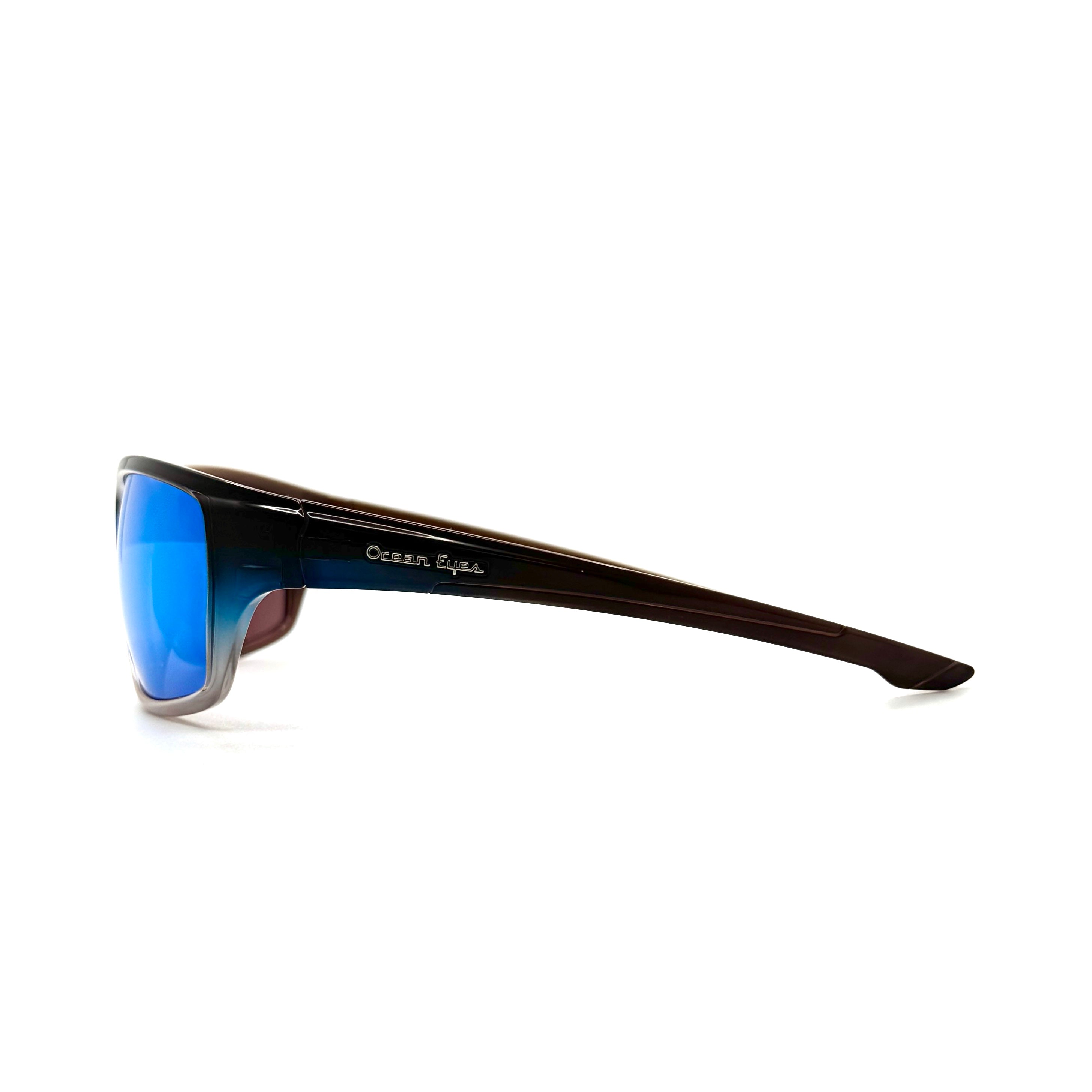 Baja - Shiny Brown w/Blue Frame with PC Polarized Mirror Lenses 3076-4
