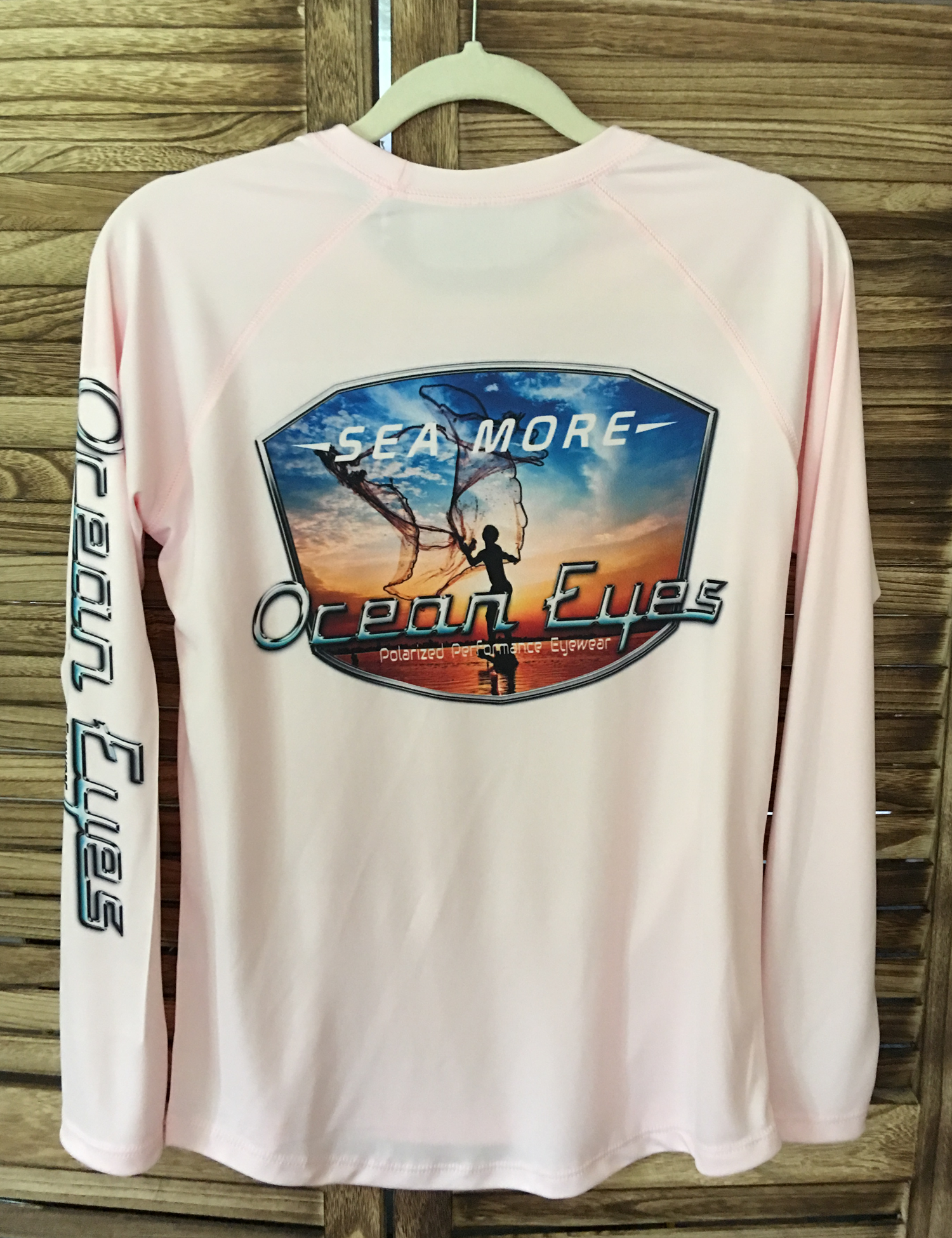 Women's Long Sleeve UPF 50 Sun Shirts w/cast net design