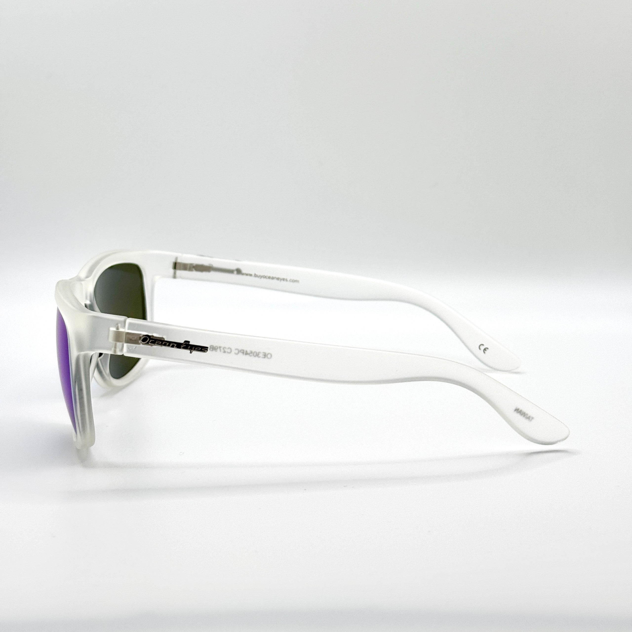 Shaka PC- Frost White Frame with Blue Mirror Lenses 3054PC-2B
