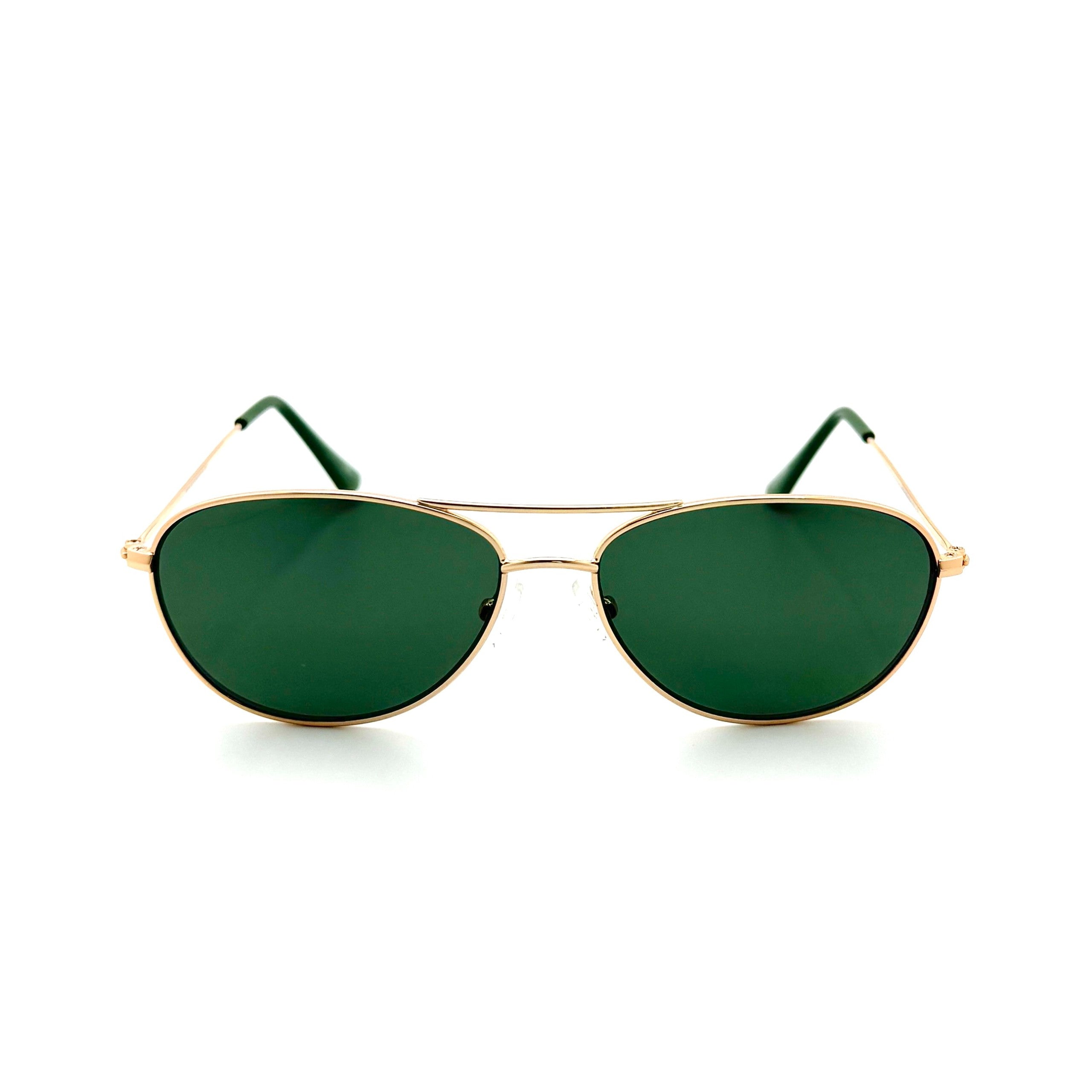 Belize PC – Shiny Gold Metal Frame with Green Lenses 2070PC-3