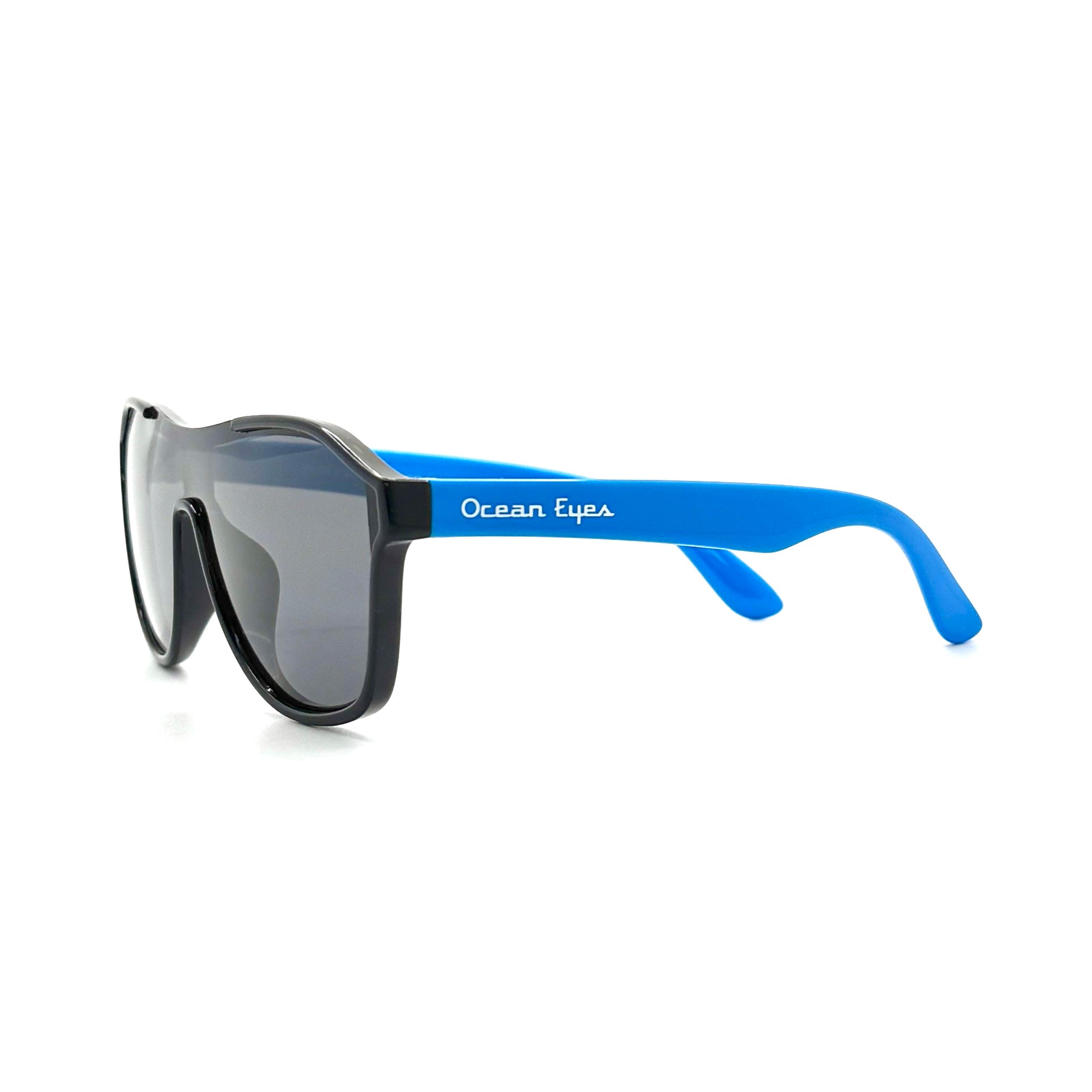 Guppy - Kids shiny black and blue frame w/polarized smoke lenses 2069-2