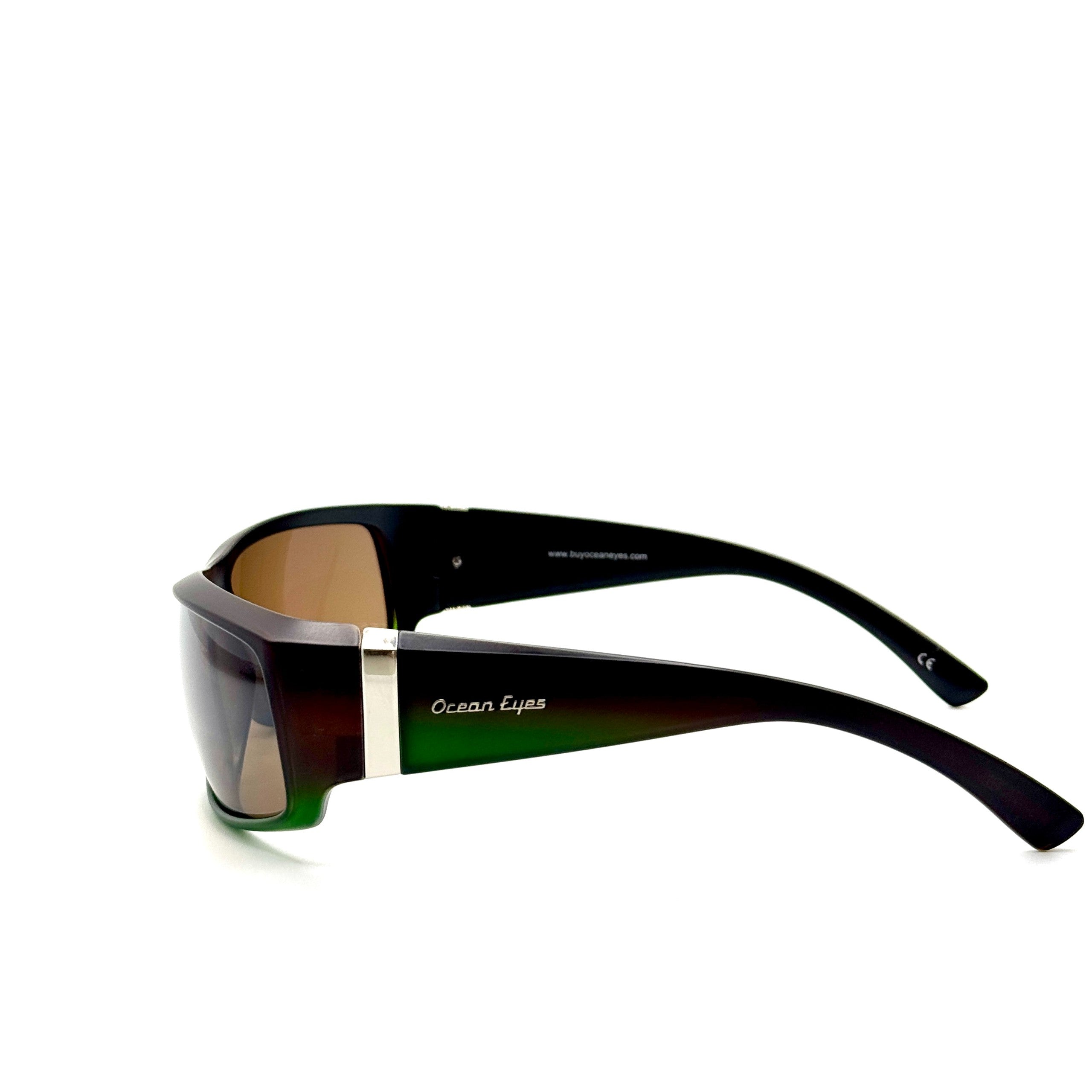 Sportsman PC - Matte Brown and Green Frame-Amber Lenses