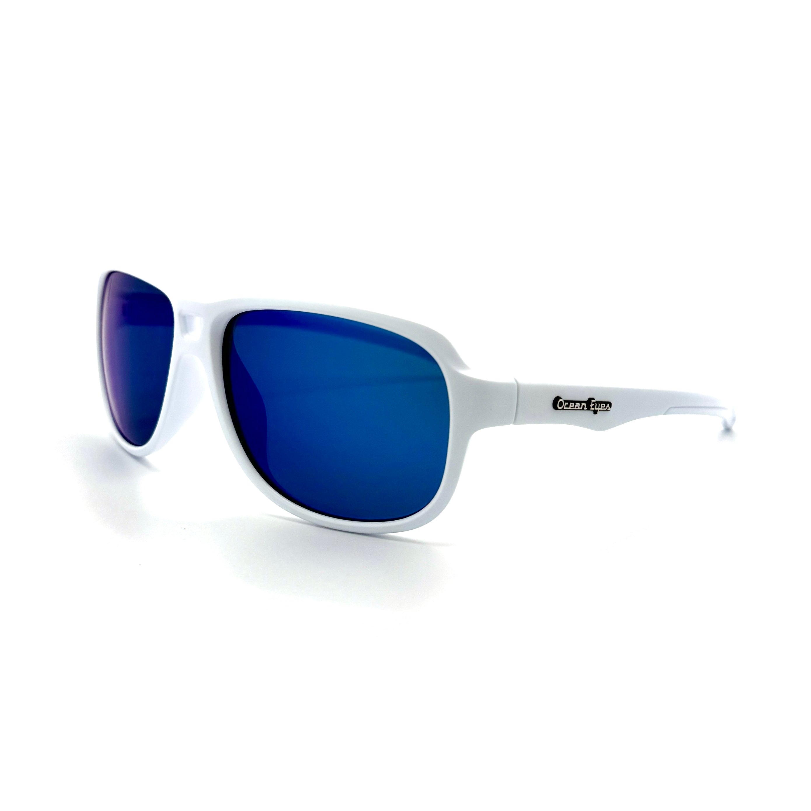 St Croix - Matte White Frame with PC Polarized Mirror Lenses