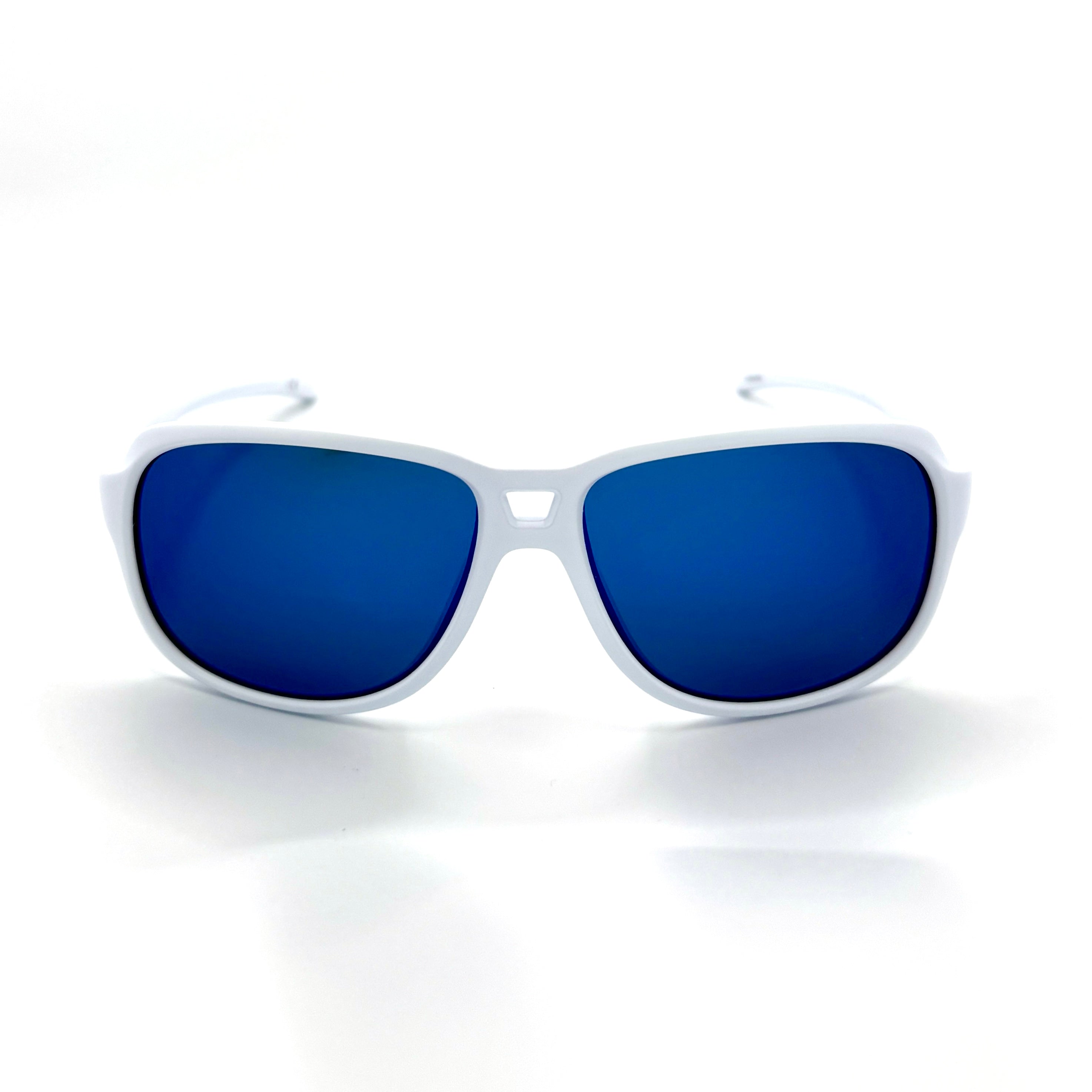 St Croix - Matte White Frame with PC Polarized Mirror Lenses