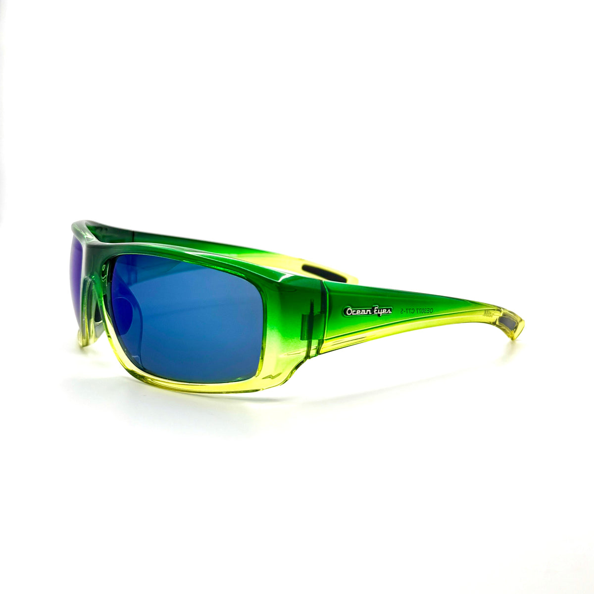 Cayo Hueso - Shiny Crystal Mahi Frame with Blue Mirror Glass Lenses